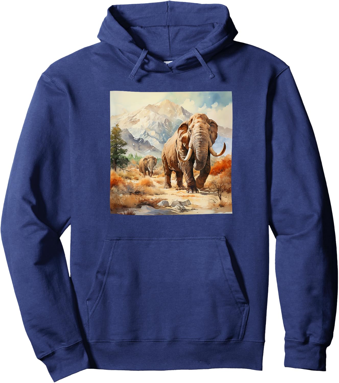 Mammoth Watercolor Mountains Graphic Hoodie - Hoodie | Navy