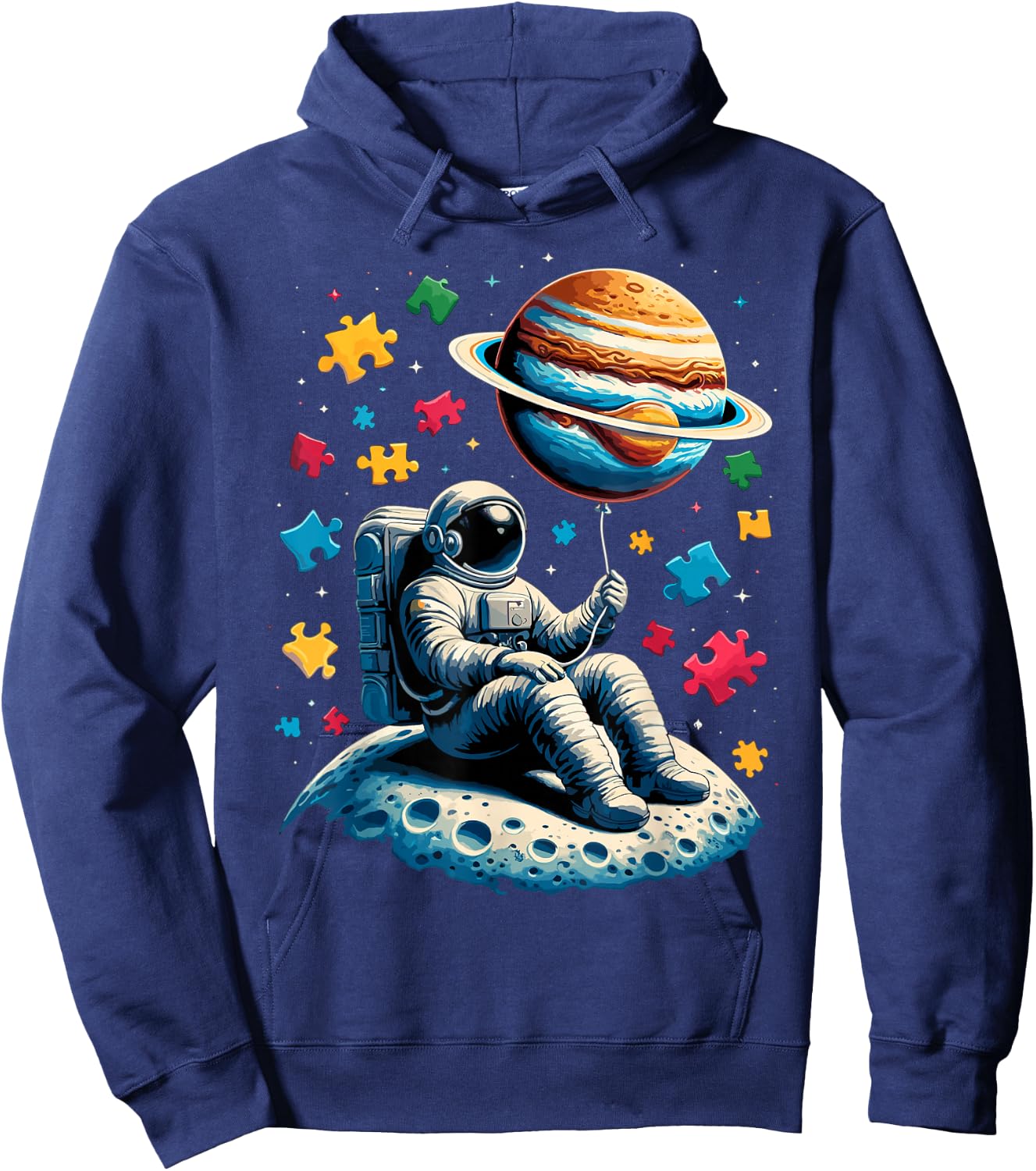 Astronaut Balloon Autism Awareness Space Hoodie - Hoodie | Navy