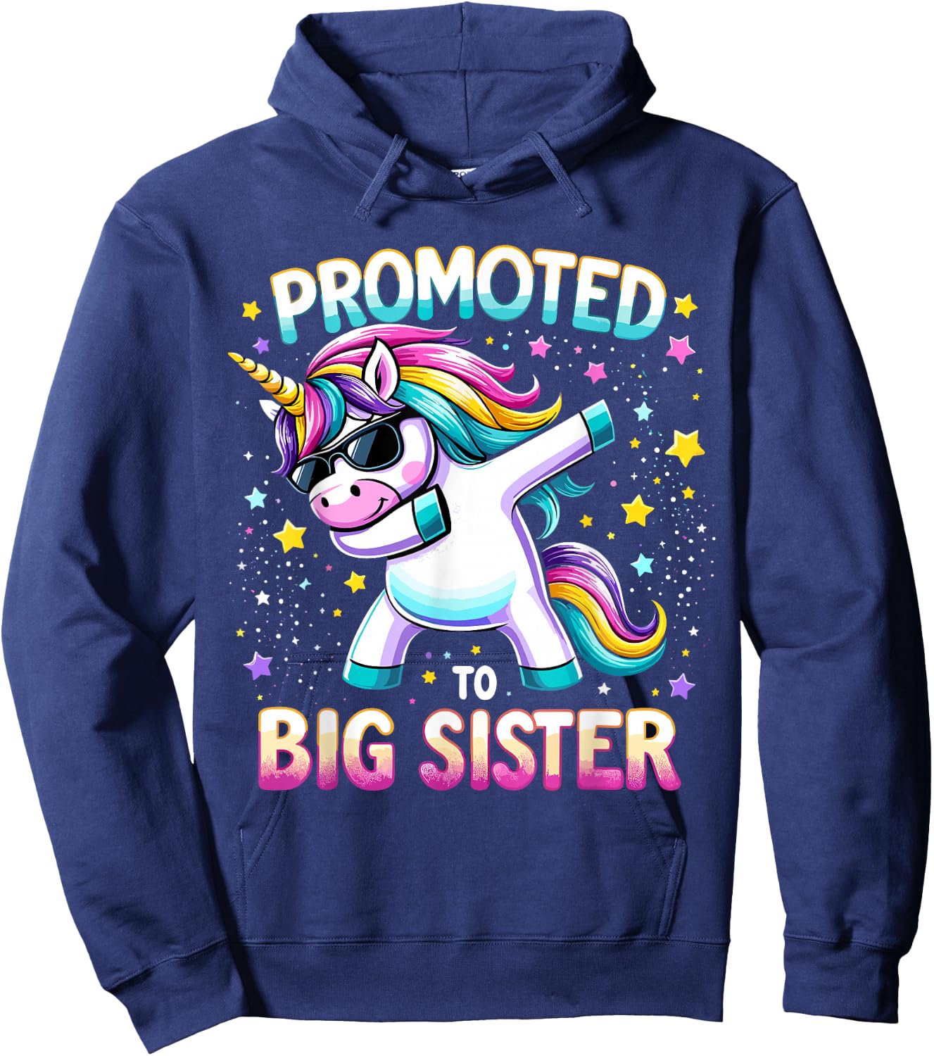 Dabbing Unicorn Older Sister Hoodie - Hoodie | Navy