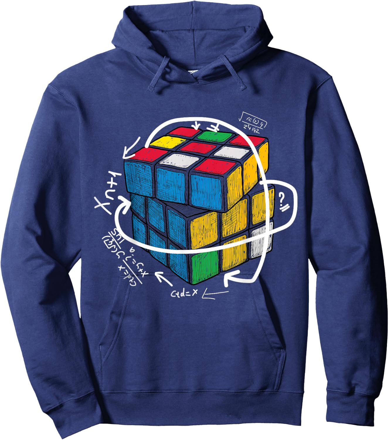 Math Cube Lover Speed Cubing Puzzle Hoodie - Hoodie | Navy