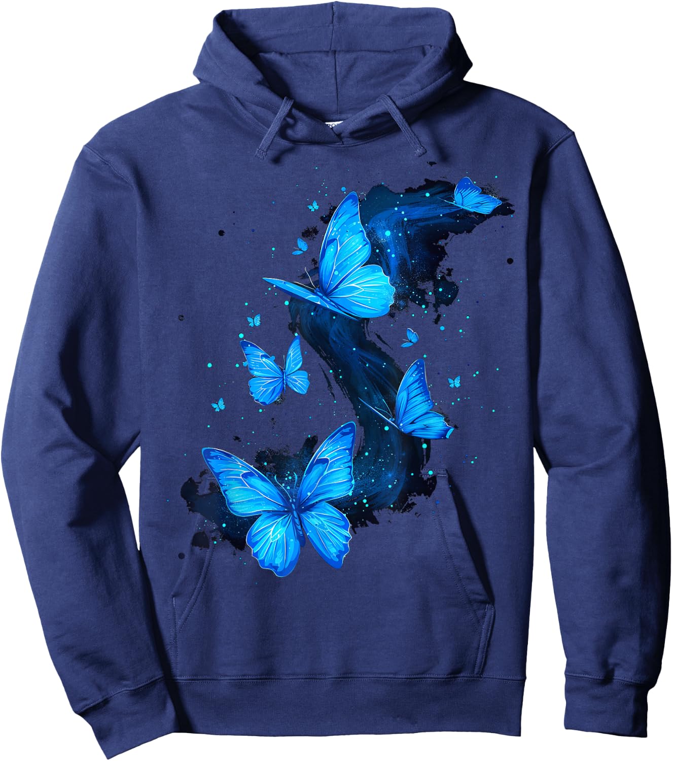 Butterfly Aesthetic Butterflies Nature Blue Hoodie - Hoodie | Navy