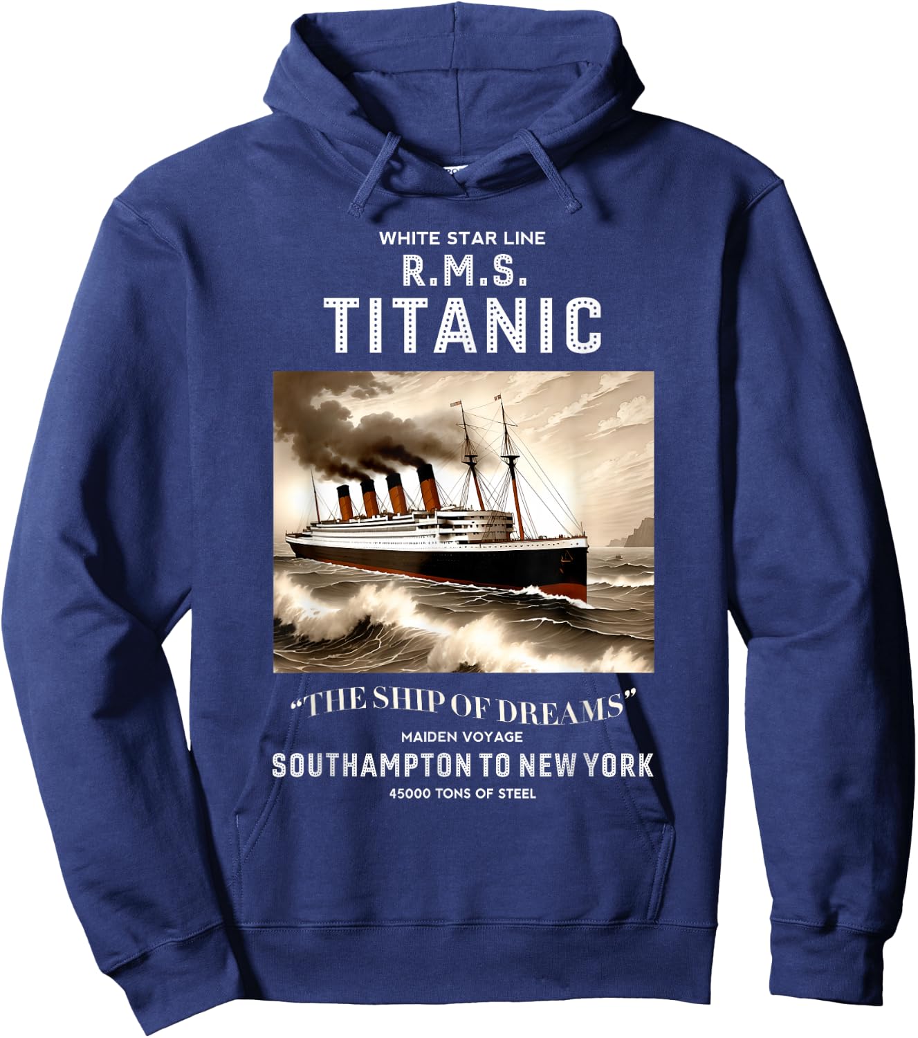 White Star Line RMS Titanic Ship Boys Kids Men Hoodie - Hoodie | Navy