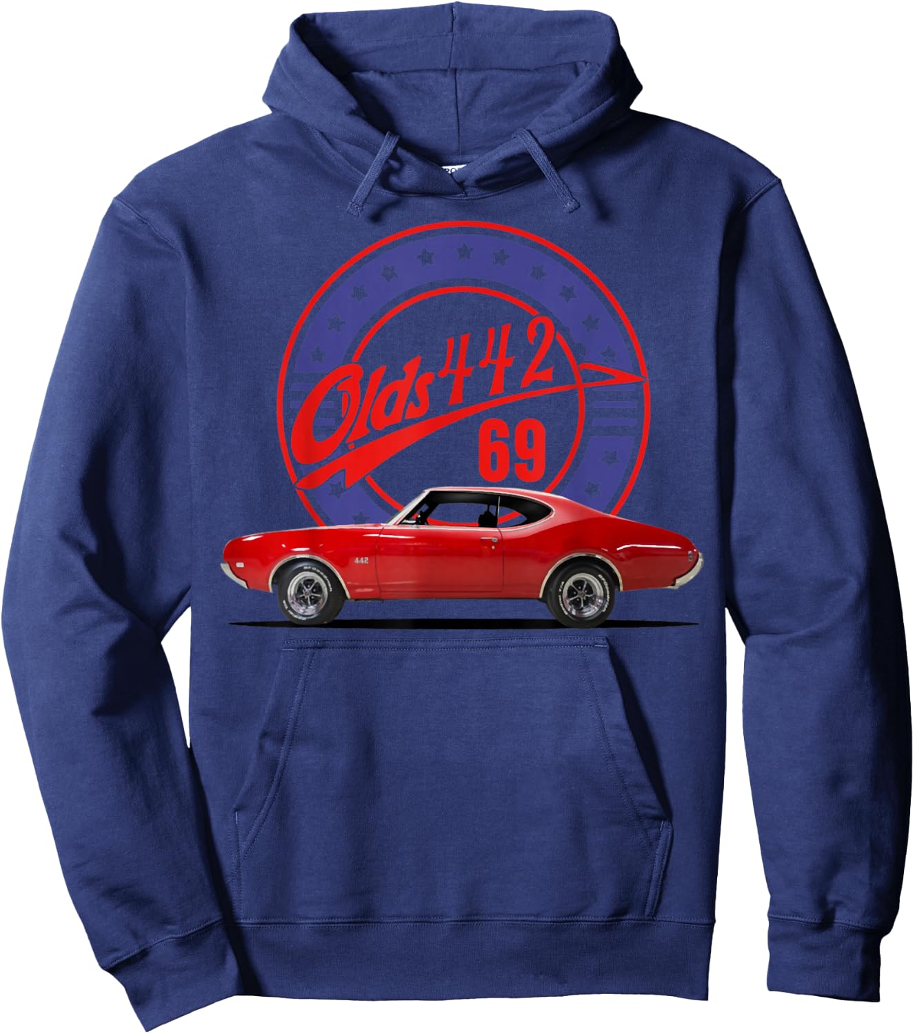 1969 69 Olds 442 Muscle Car Hoodie - Hoodie | Navy