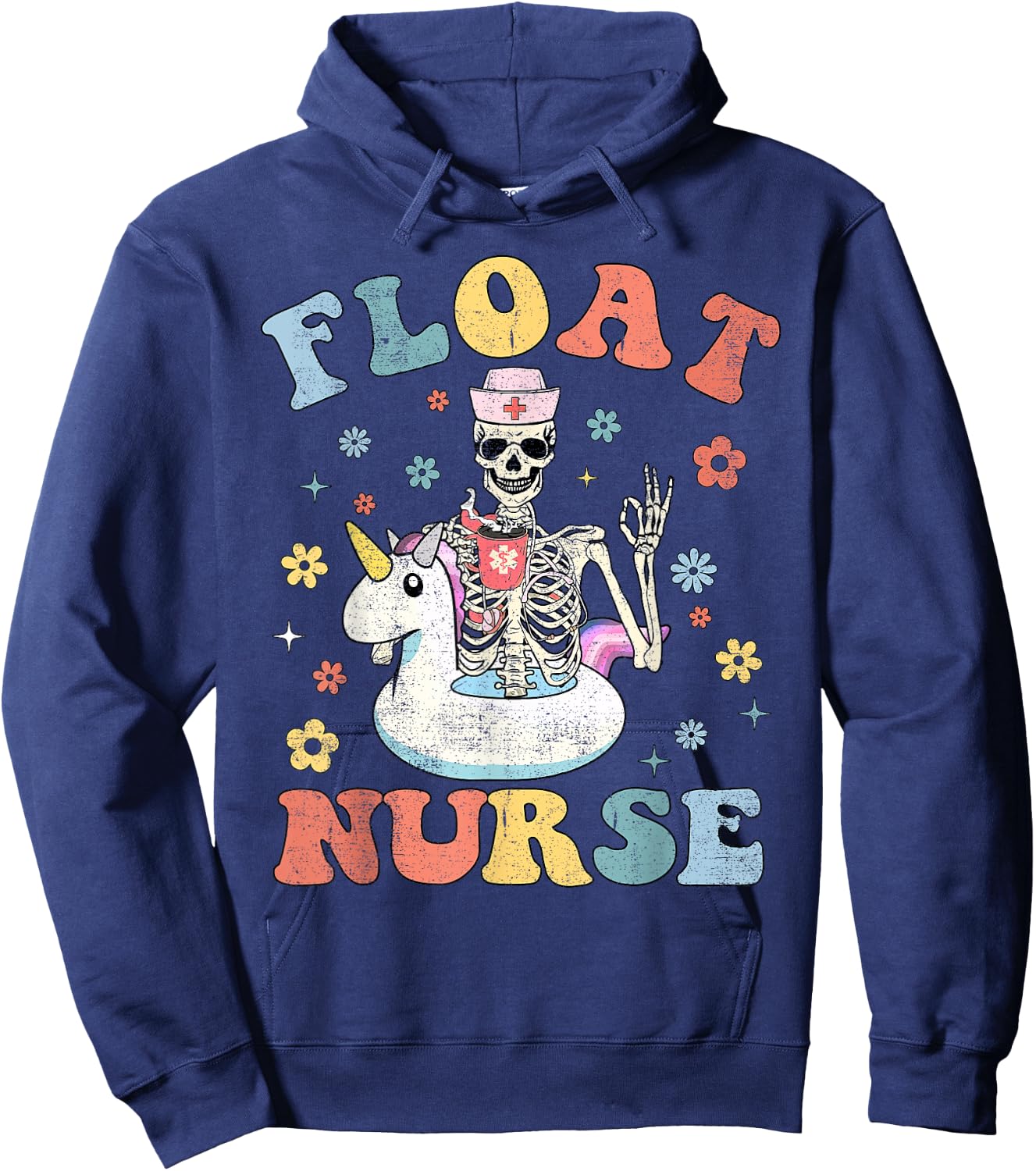 Funny Cute Float Pool Nurse Nursing Squad Crew Hoodie - Hoodie | Navy