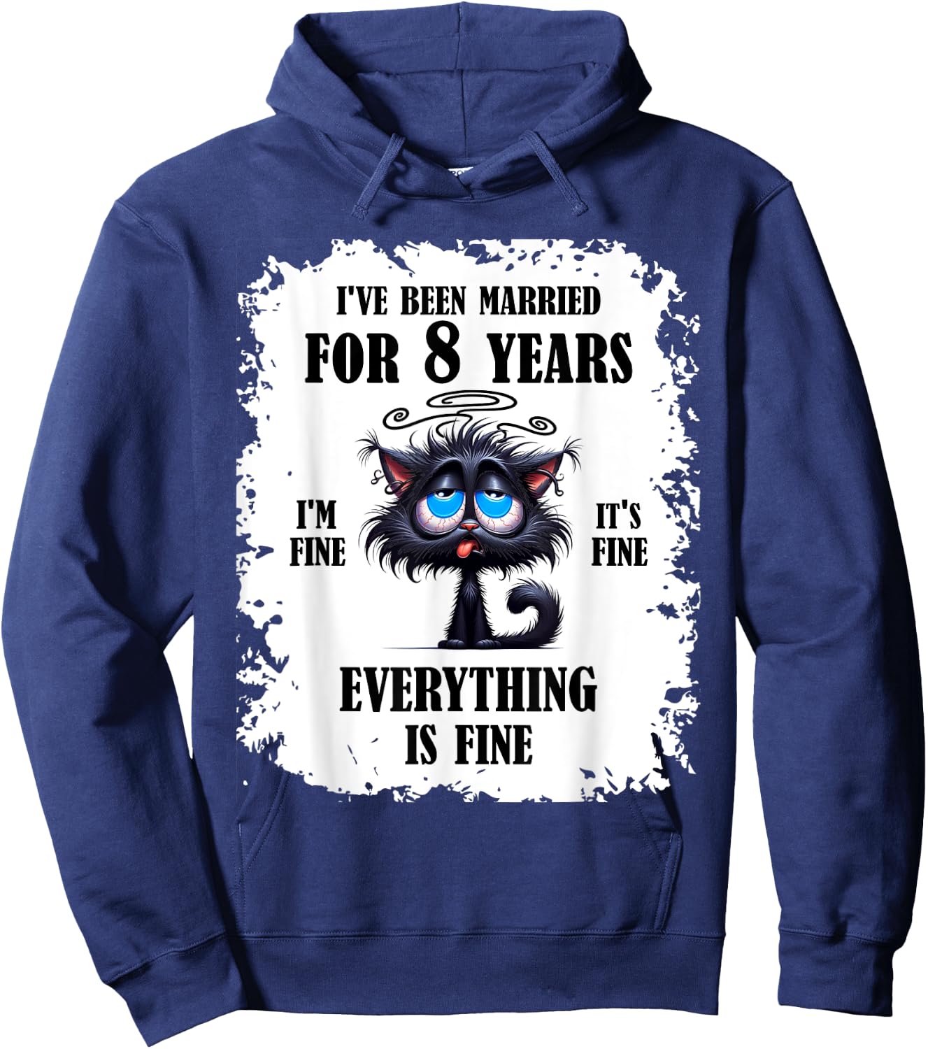 Bronze Wedding I've Been Married For 8 Years Hoodie - Hoodie | Navy