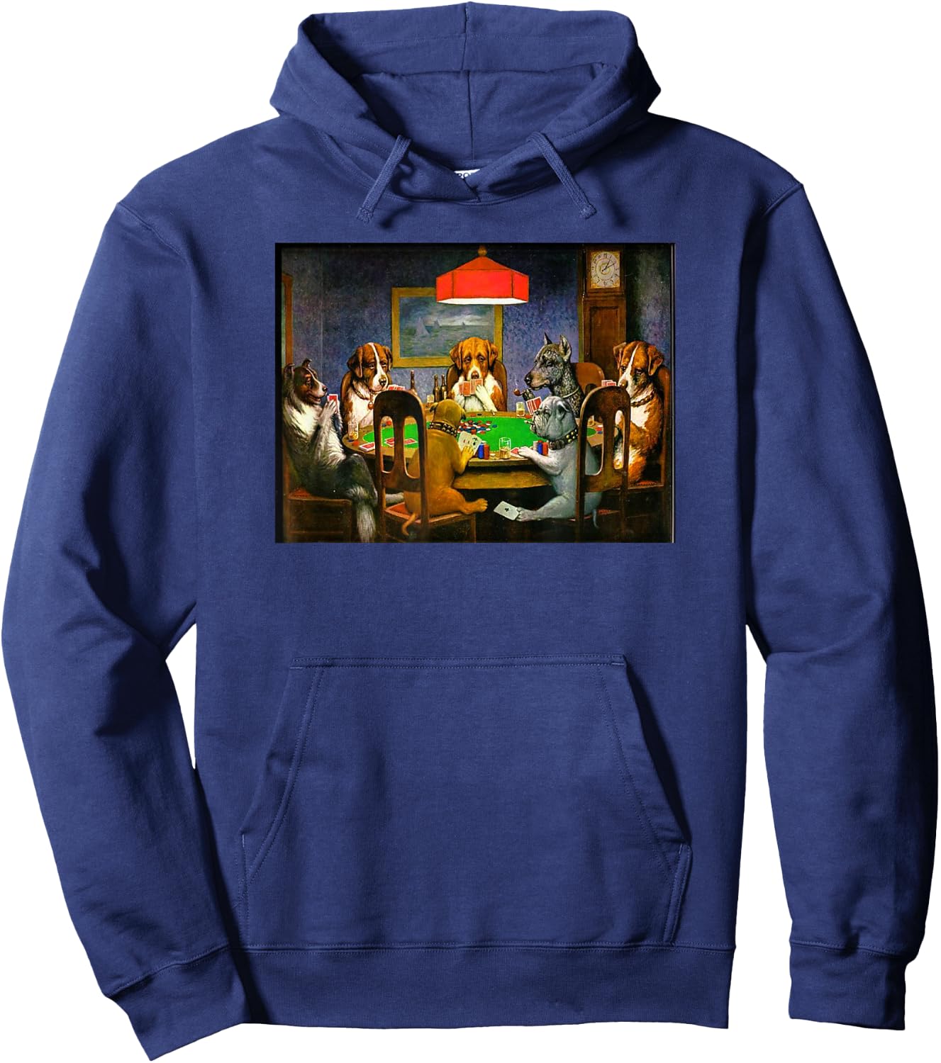 Retro Vintage Dogs Playing Cards Poker Gambling Hoodie - Hoodie | Navy
