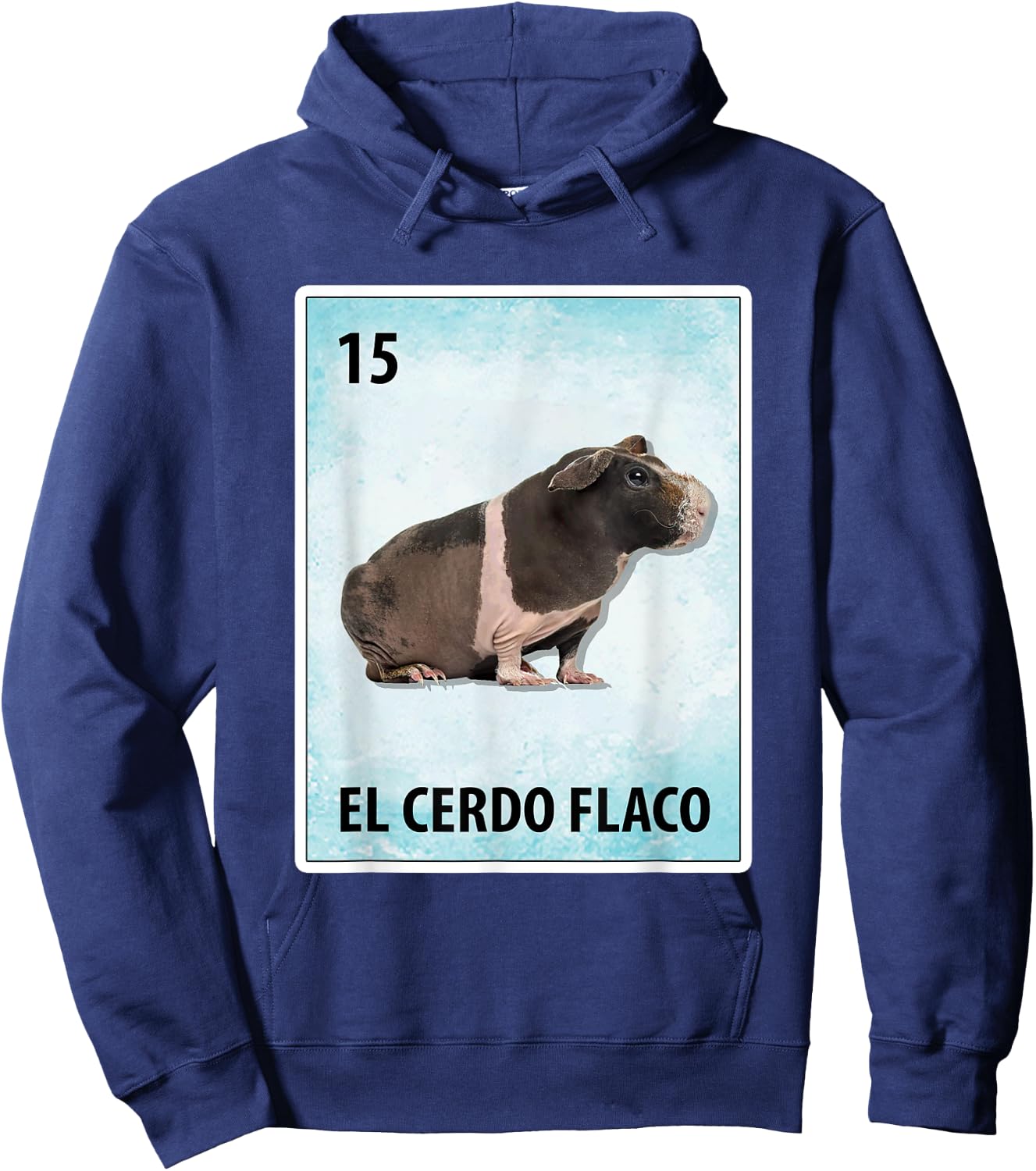 El Cerdo Flaco Mexican Skinny Pig Cards Hoodie - Hoodie | Navy