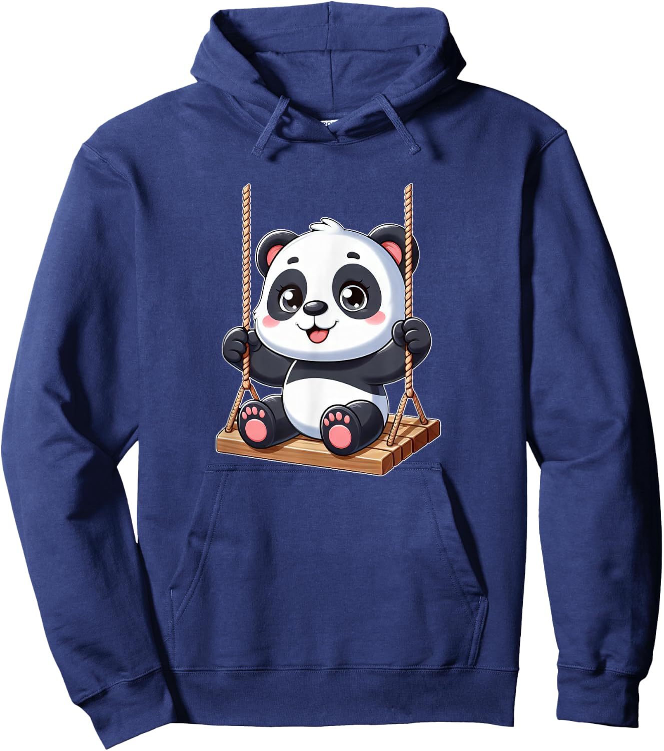 Cute Panda on Swing Playground Fun Hoodie - Hoodie | Navy