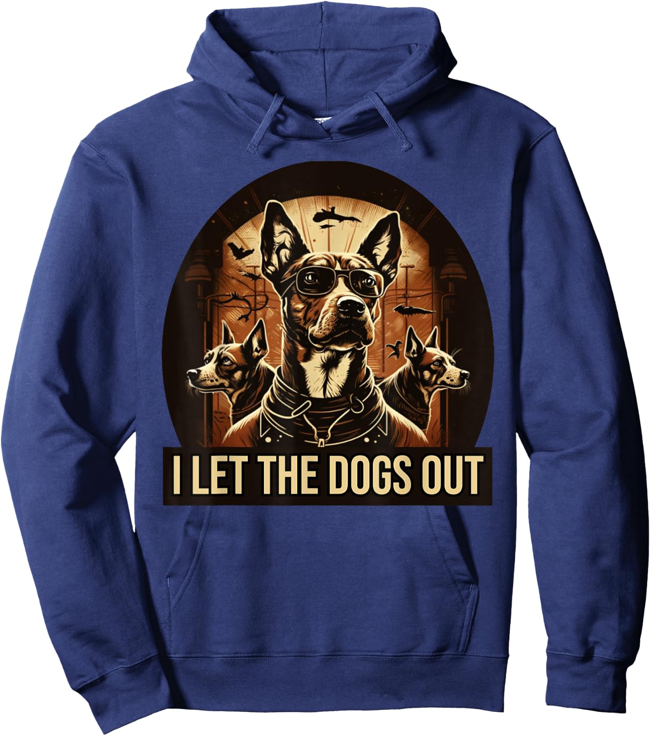 I let the dogs out funny dog lovers Hoodie - Hoodie | Navy