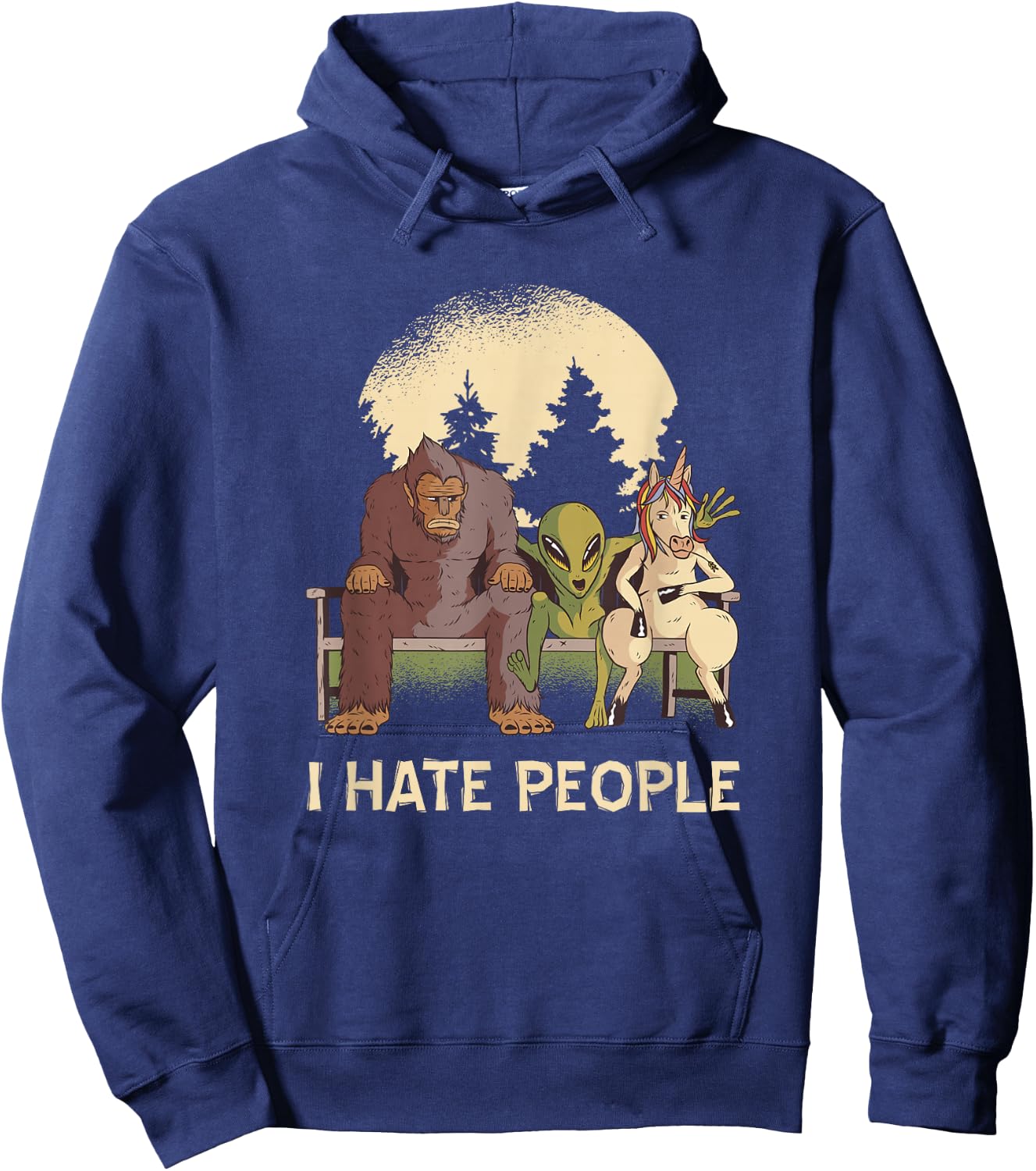 Sasquatch Hide and Seek Sayings Hoodie - Hoodie | Navy