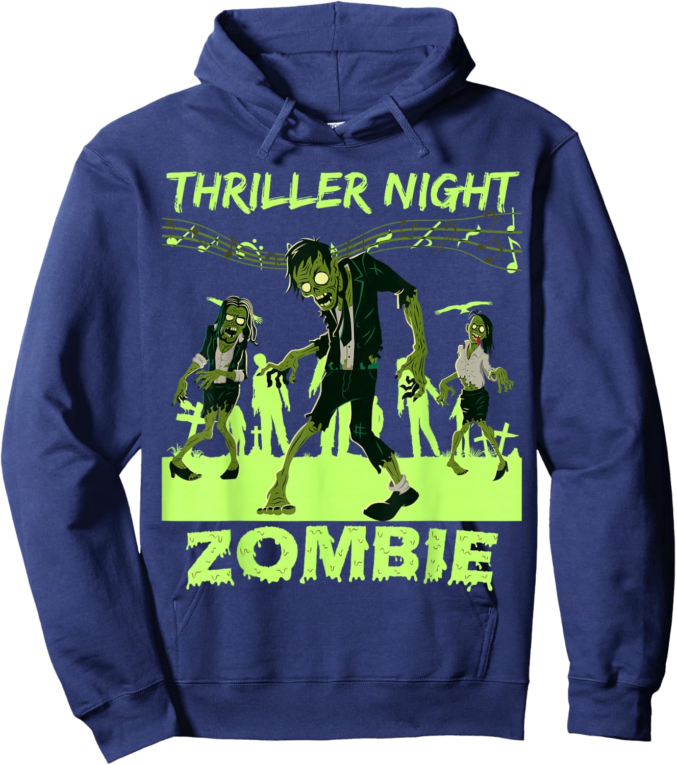 Thriller Night Halloween Dancing Zombie Hoodie - Hoodie | Navy