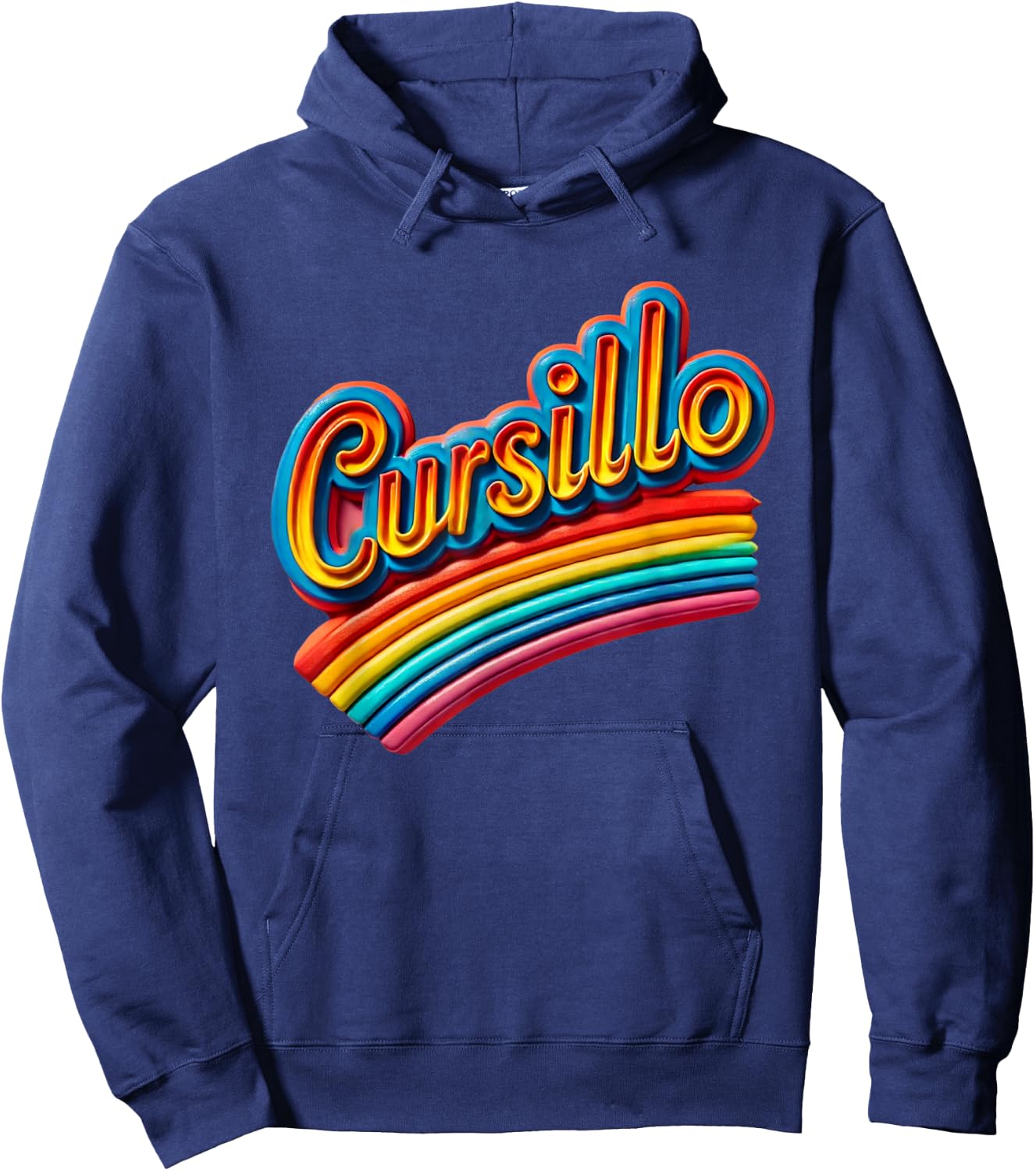 DeColores Cursillo Rainbow Rooster Catholic Hoodie - Hoodie | Navy