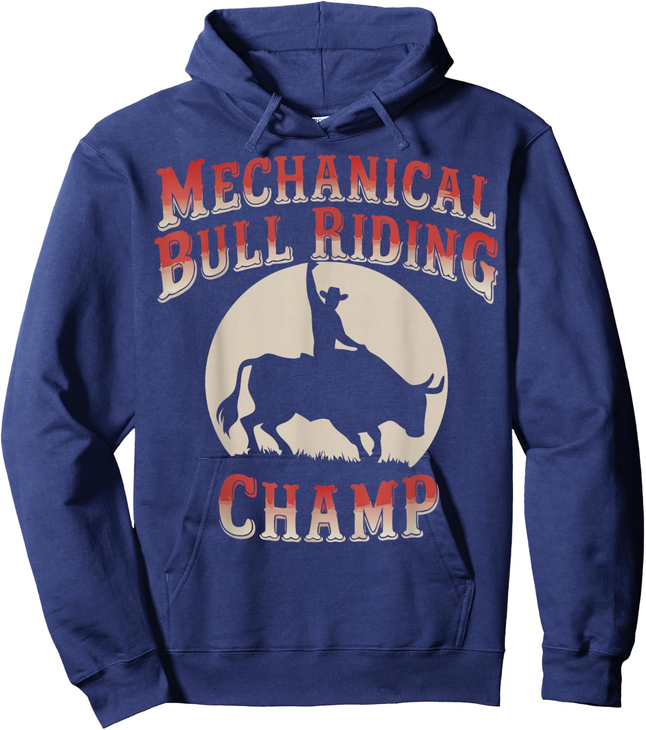 Mechanical Bull Riding Champ Hoodie - Hoodie | Navy