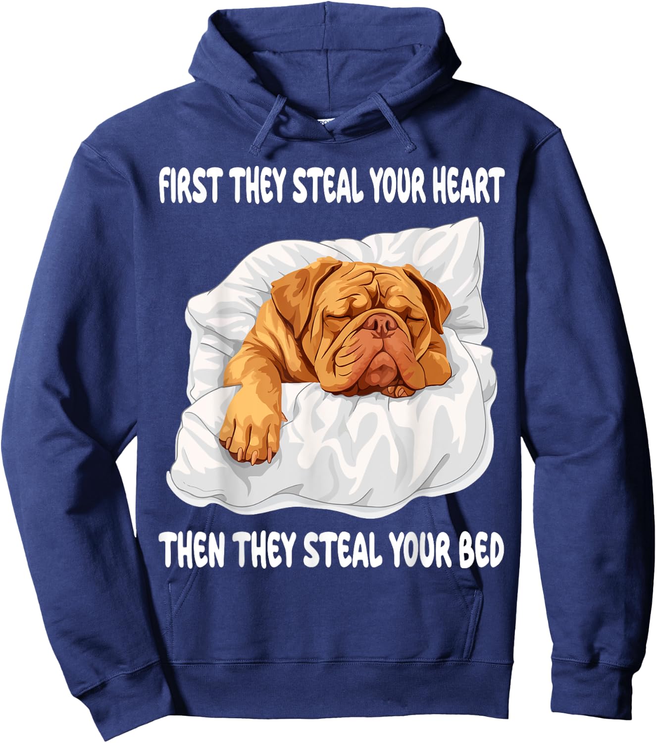 Dogue De Bordeaux Sleeping Pajamas Nightgown Hoodie - Hoodie | Navy
