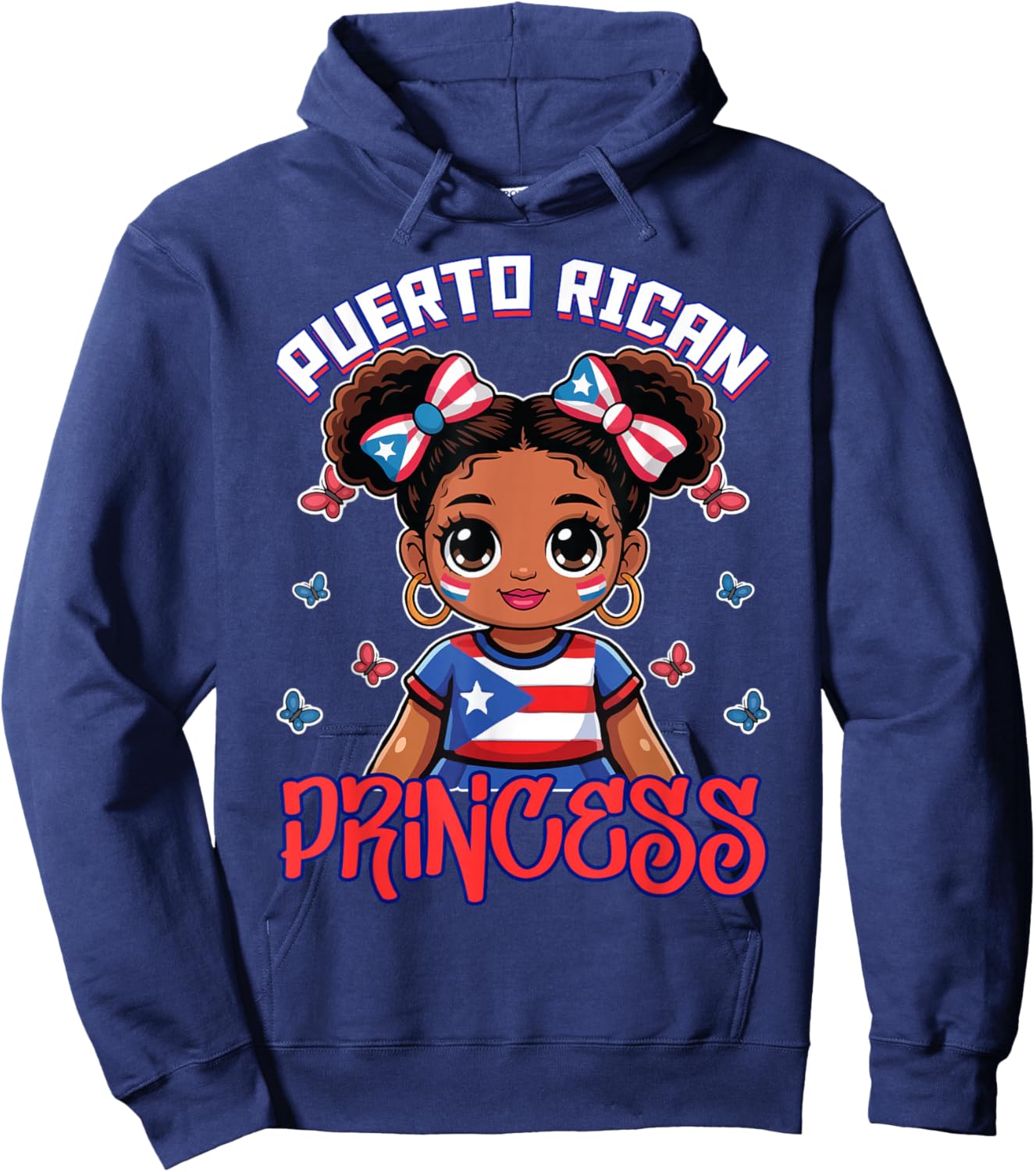 Puerto Rican Princess Puerto Rico Hispanic Girl Hoodie - Hoodie | Navy