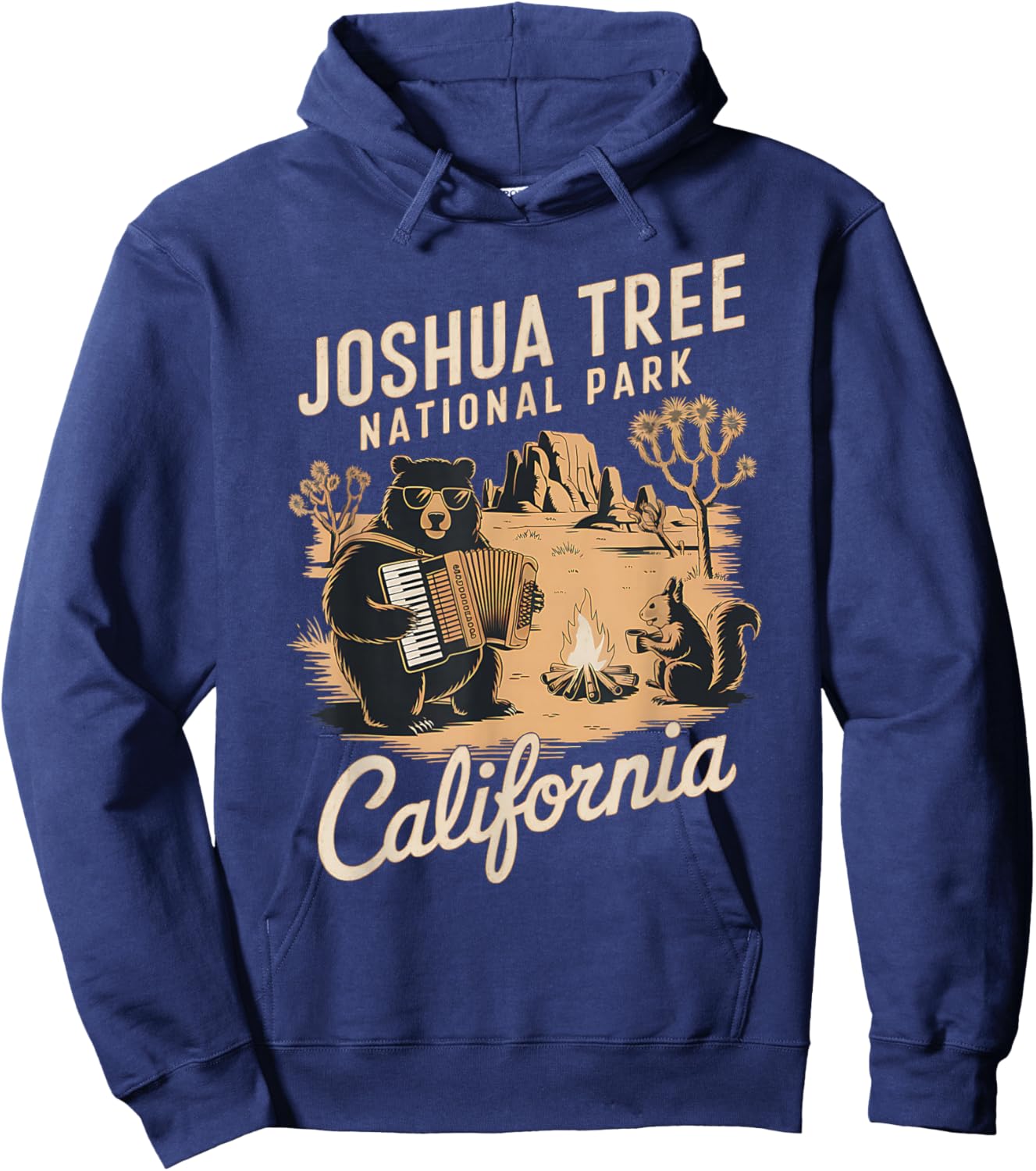 Retro Joshua Tree National Park California Hoodie - Hoodie | Navy