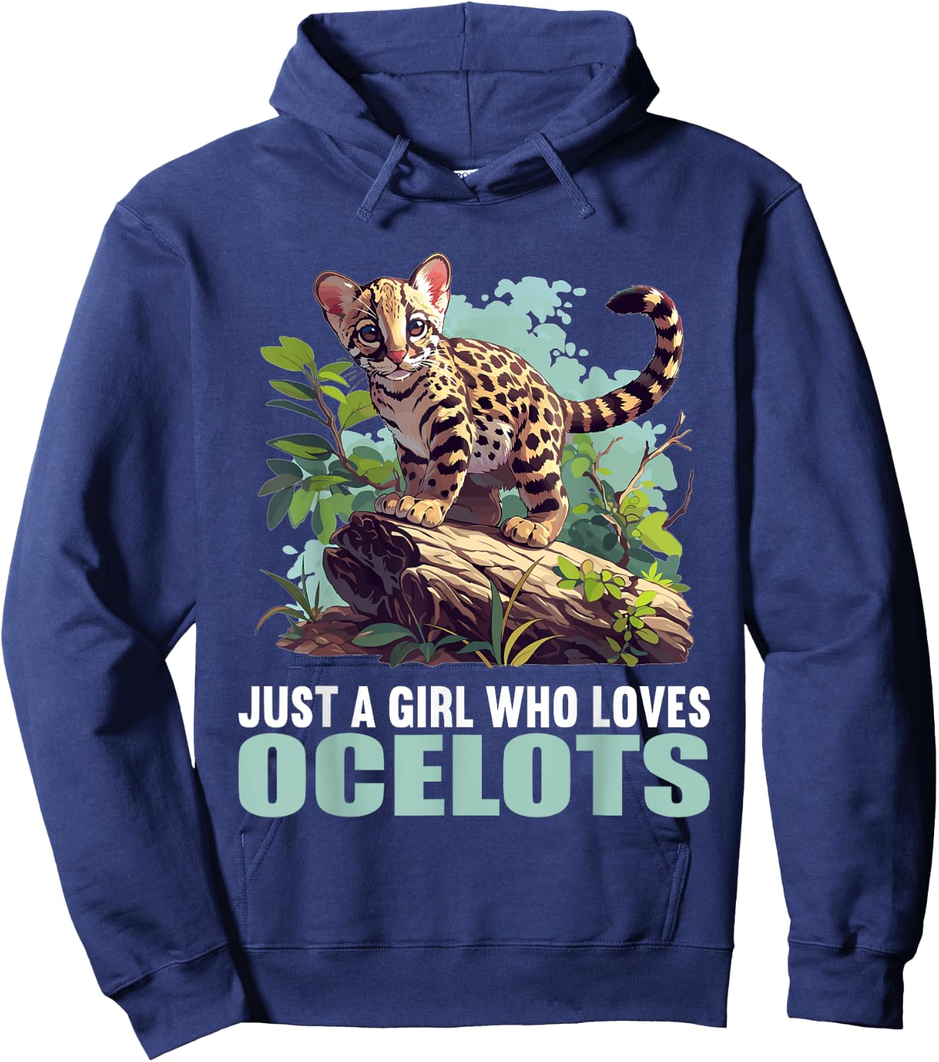 Just a Girl who loves Ocelots Ocelot Hoodie - Hoodie | Navy