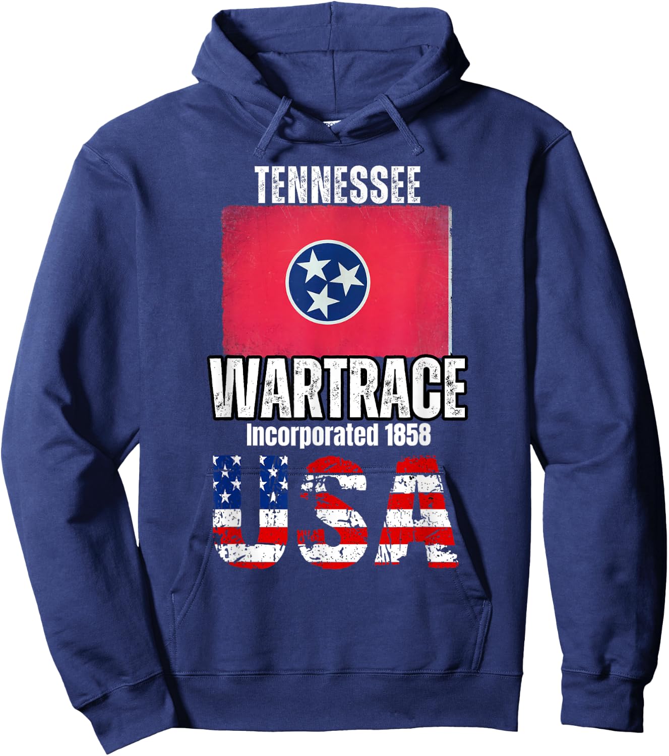 Wartrace, Tennessee TN, Incorporated 1858 Hoodie - Hoodie | Navy