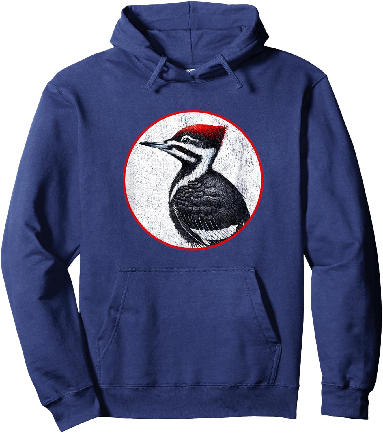 Colorful Retro Pileated Woodpecker Bird Design Hoodie - Hoodie | Navy