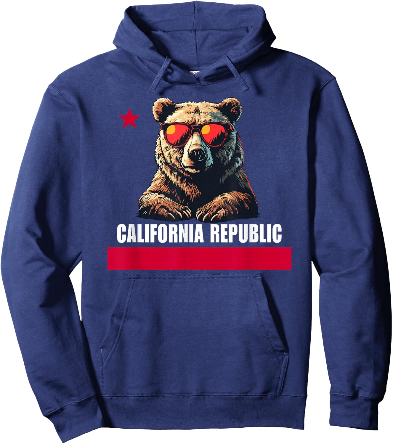 California The Golden State Bear Flag Hoodie - Hoodie | Navy