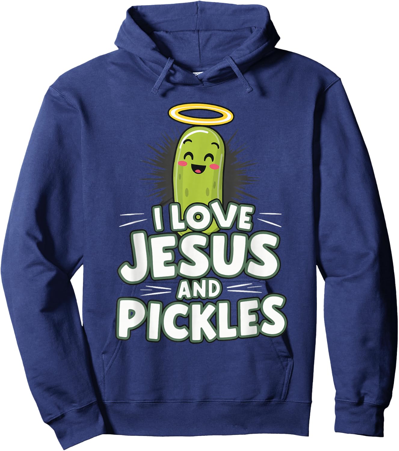 I Love Jesus And Pickles Hoodie - Hoodie | Navy