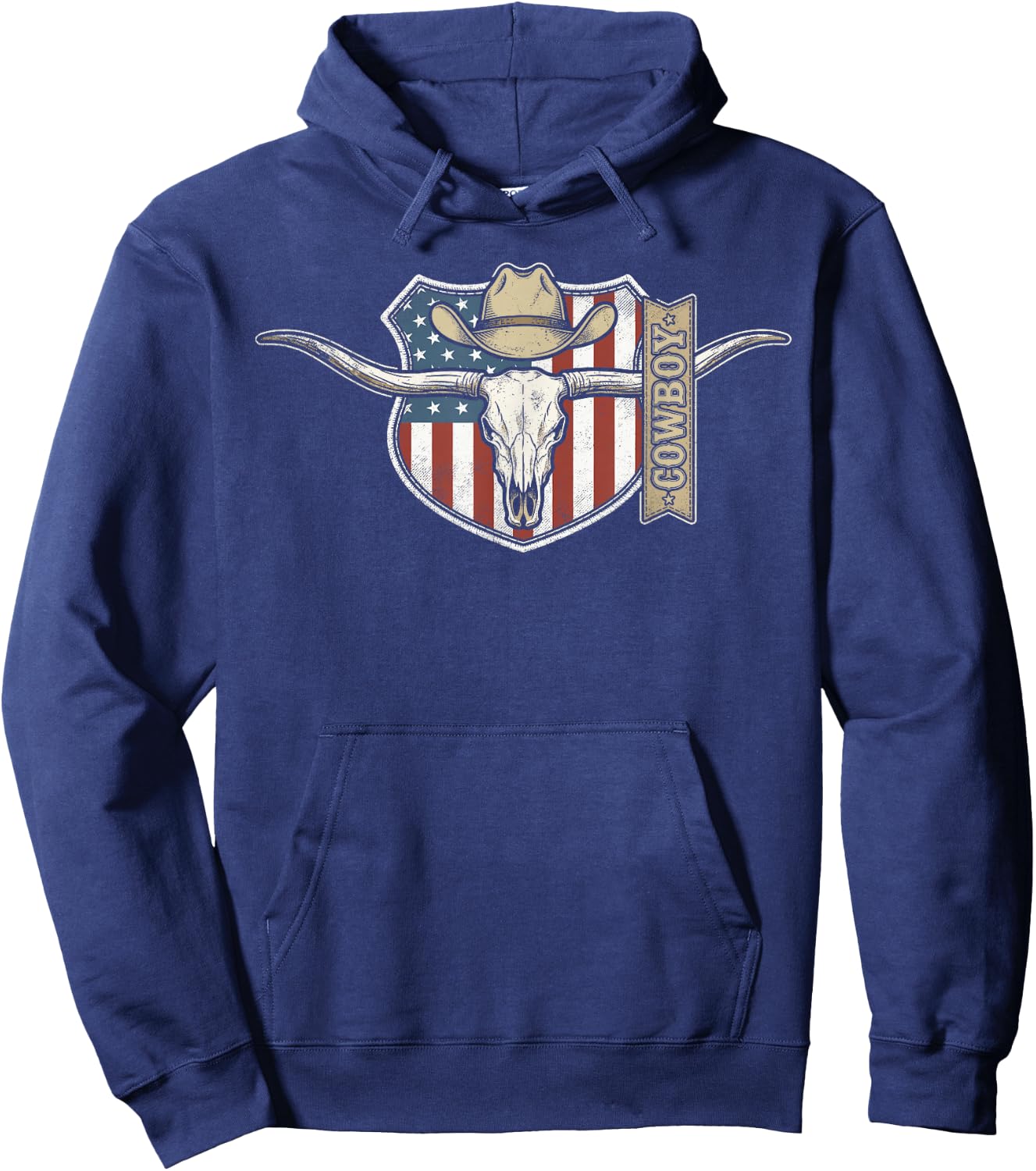 Western Outfit Boys, American Flag Cowboy Hoodie - Hoodie | Navy