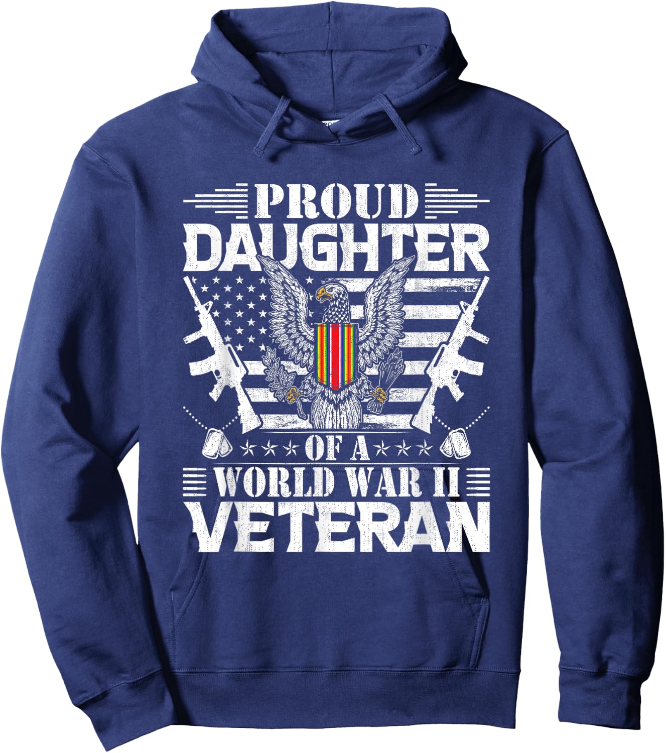Proud Daughter of a World War Il Veteran Hoodie - Hoodie | Navy