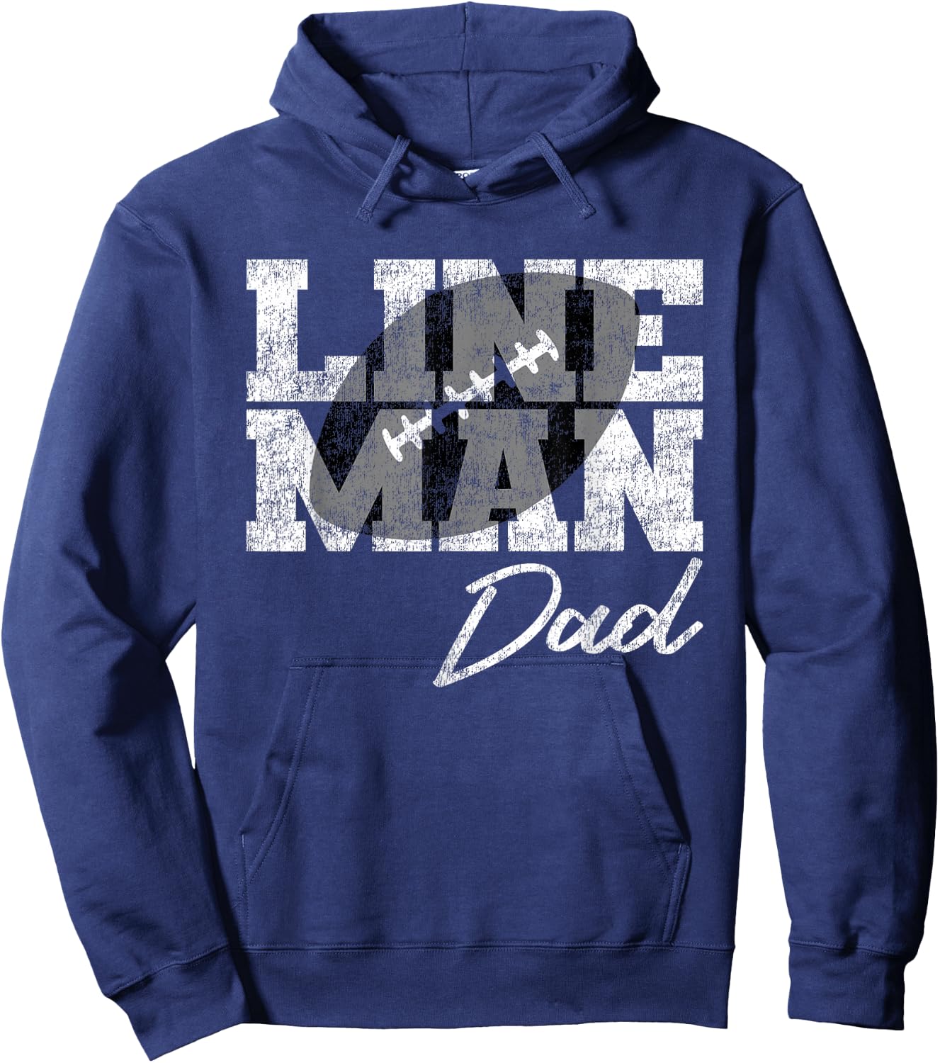 Lineman Dad - Football Player Matching Family Hoodie - Hoodie | Navy