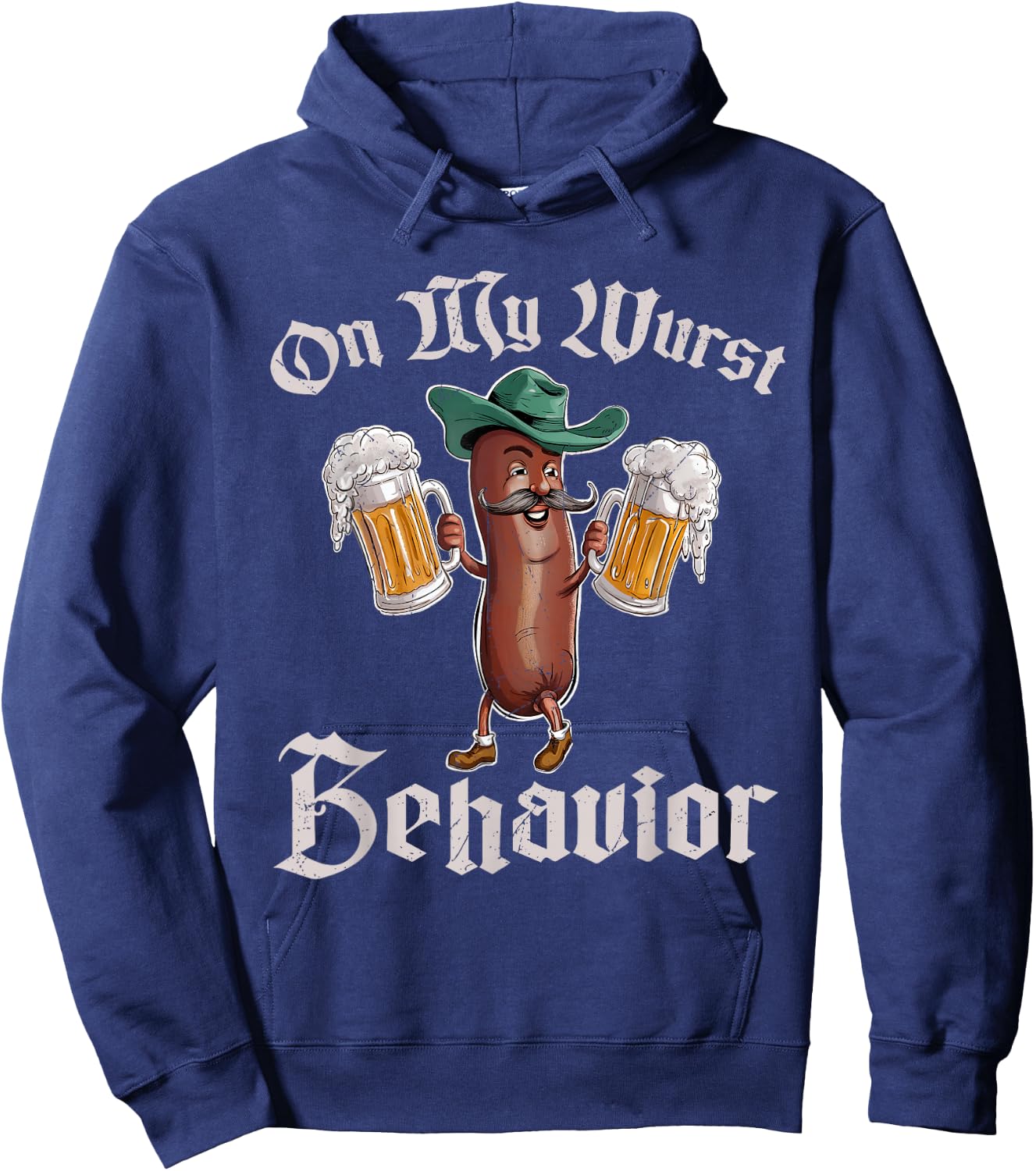 On My Wurst Behavior Funny Oktoberfest Hoodie - Hoodie | Navy