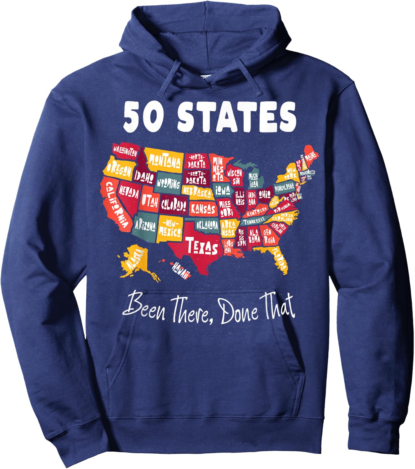 50 States - Been There, Done That Souvenir Hoodie - Hoodie | Navy