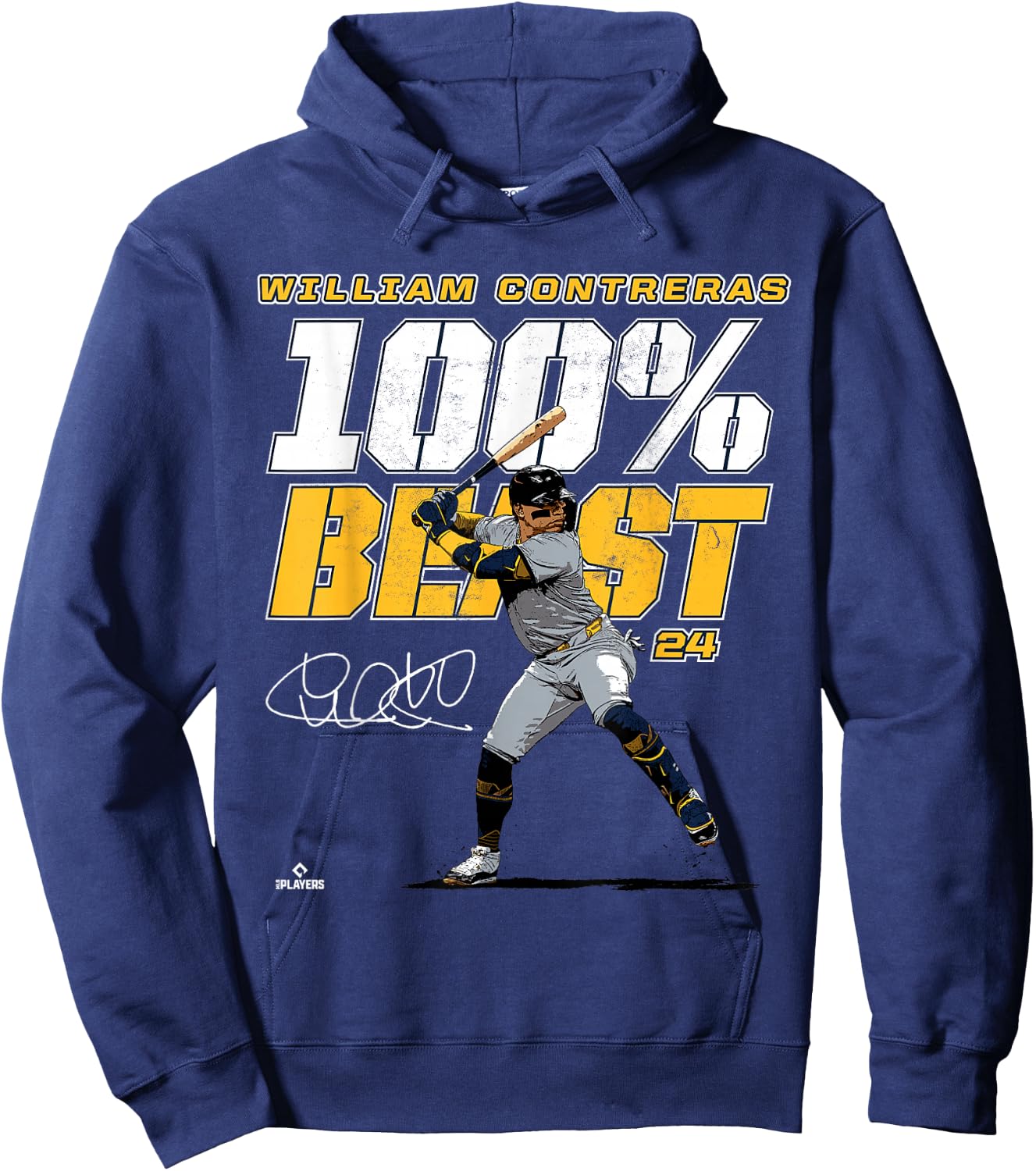 100% Beast William Contreras Milwaukee MLBPA Hoodie - Hoodie | Navy