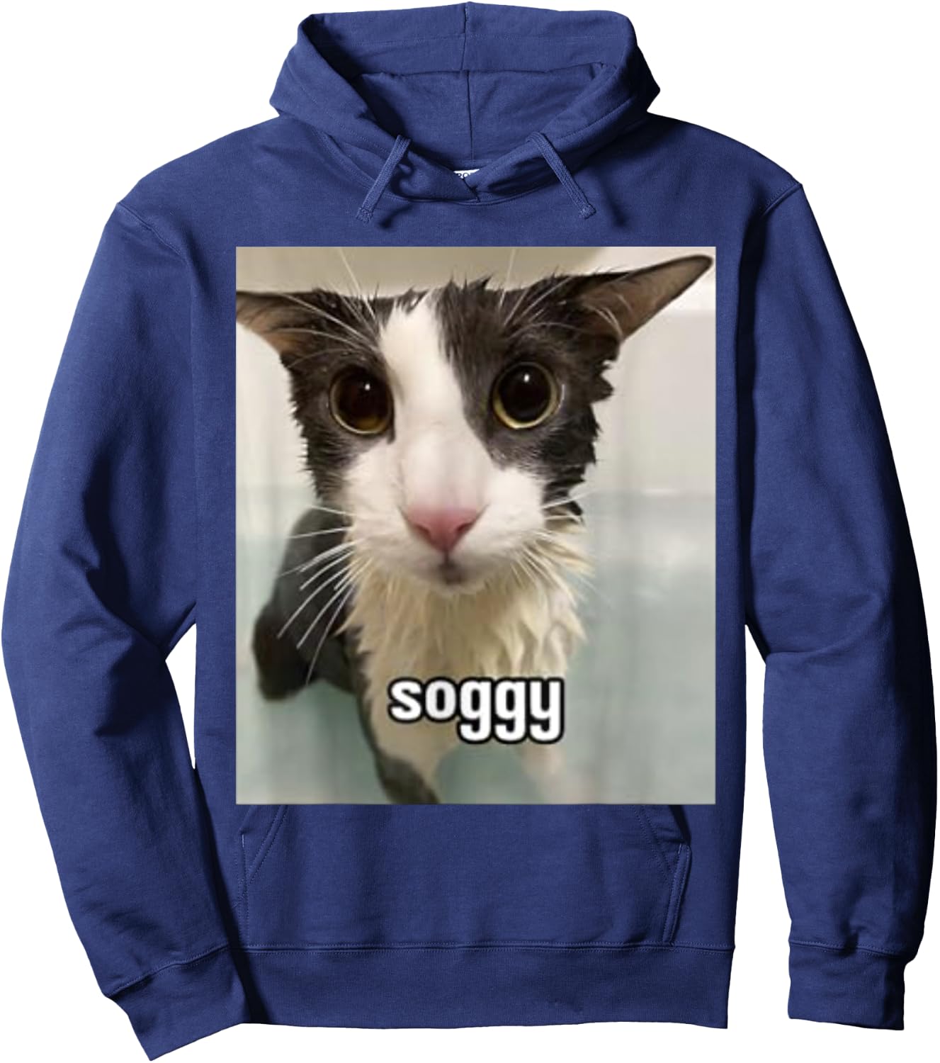 Silly Soggy Cat Funny Hoodie - Hoodie | Navy