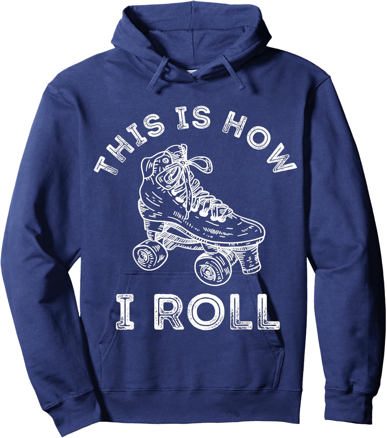 Roller Skates 70s 80s Retro Roller Skates Hoodie - Hoodie | Navy