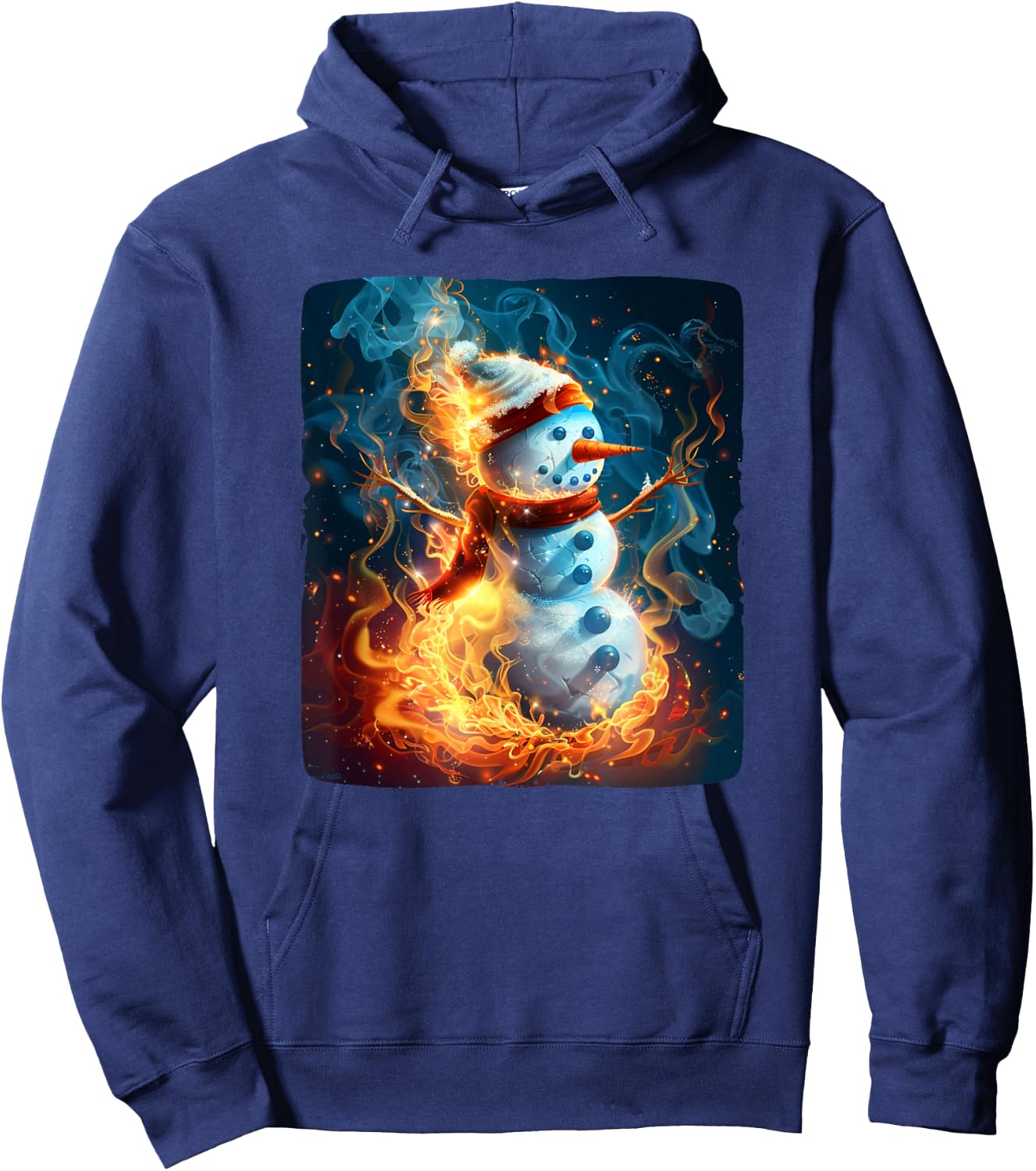 Burning Snowman Outfit for Adults and Kids Hoodie - Hoodie | Navy