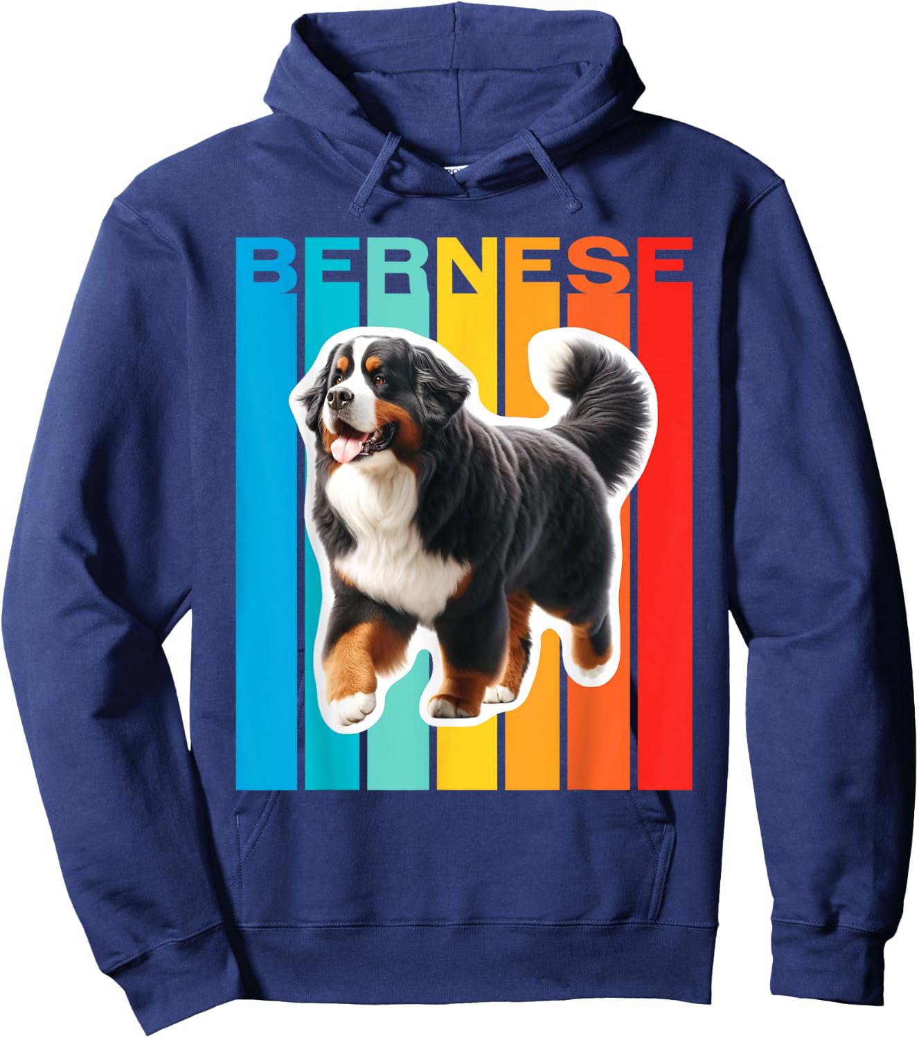 Colorful Bernese Mountain Dog Men Women Kids Hoodie - Hoodie | Navy