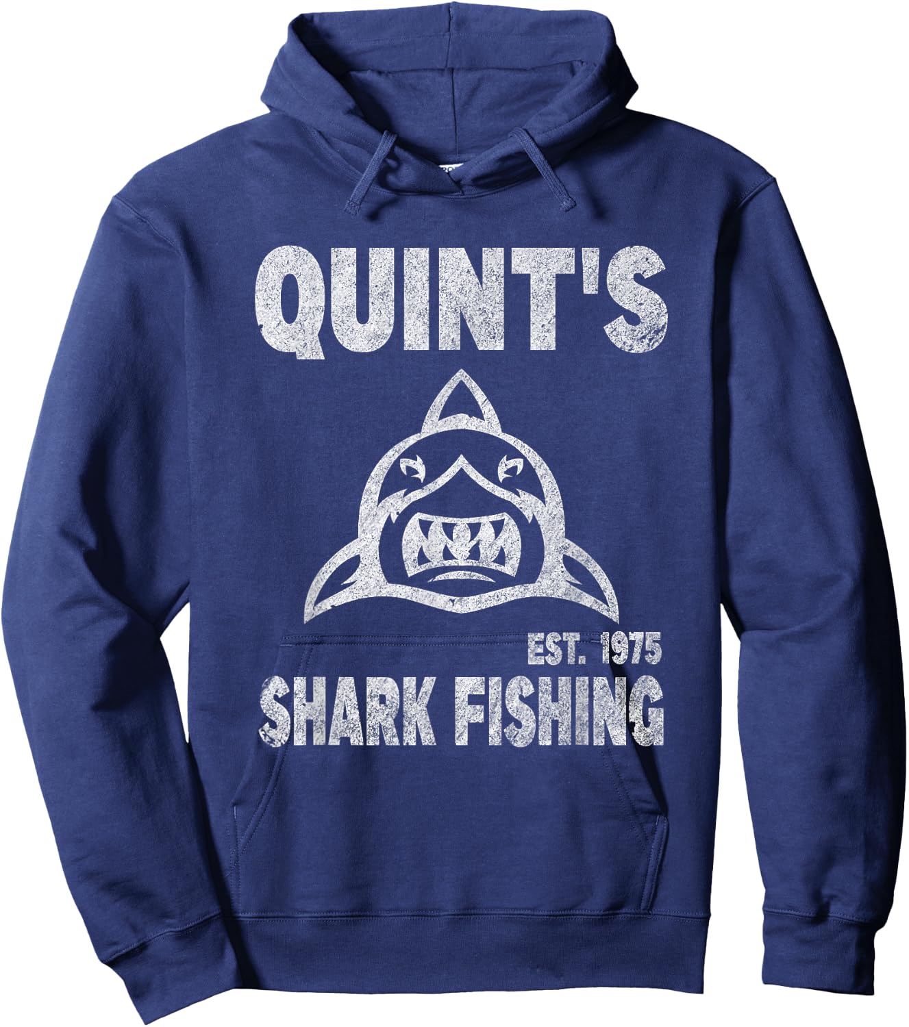 Vintage Quint's Shark Fishing 1975 Retro Hoodie - Hoodie | Navy