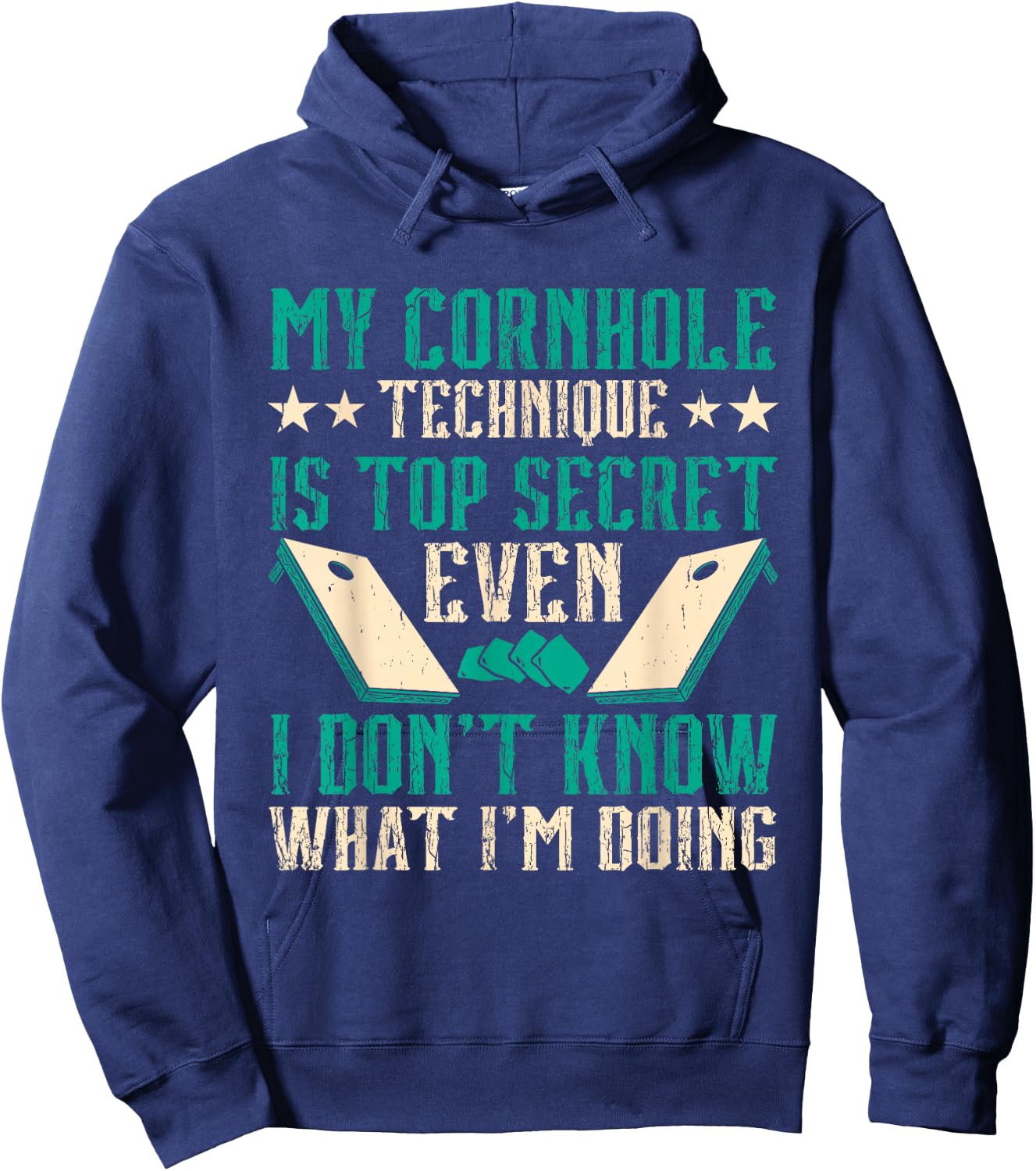 Cornhole Player My Cornhole Technique Hoodie - Hoodie | Navy