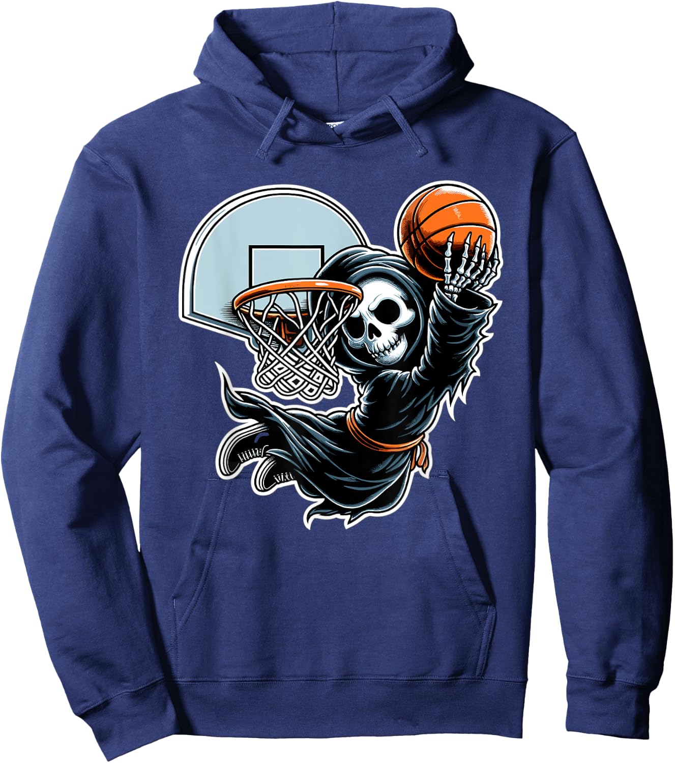 Grim Reaper Basketball Player Funny Halloween Hoodie - Hoodie | Navy