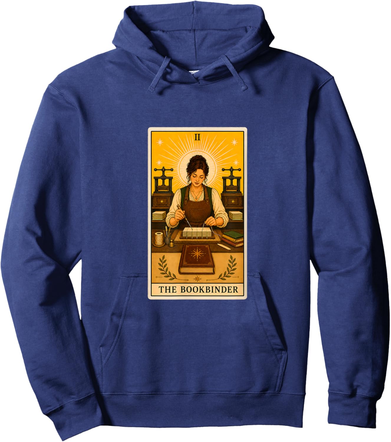 The Bookbinder Tarot | Book Repair Hoodie - Hoodie | Navy