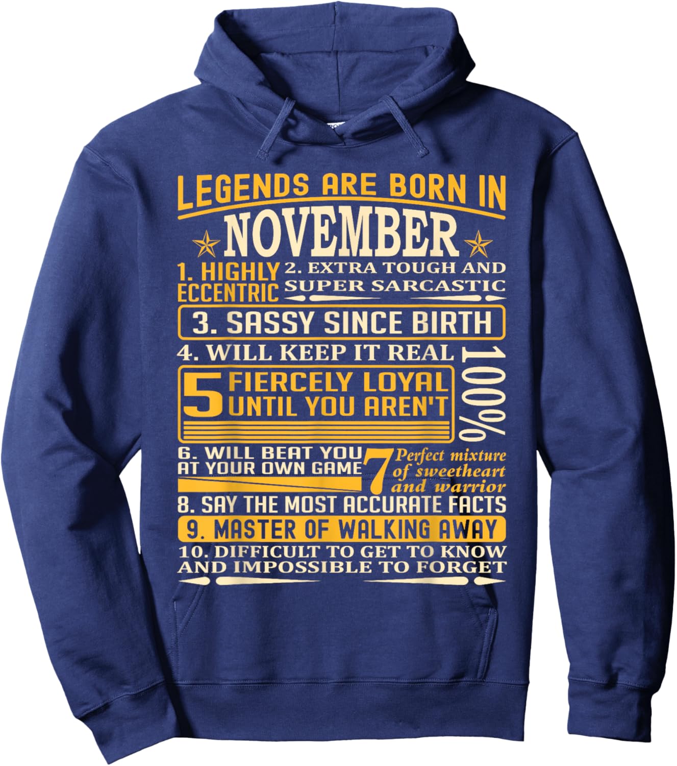 Legends Born in November facts T Shirt Hoodie - Hoodie | Navy