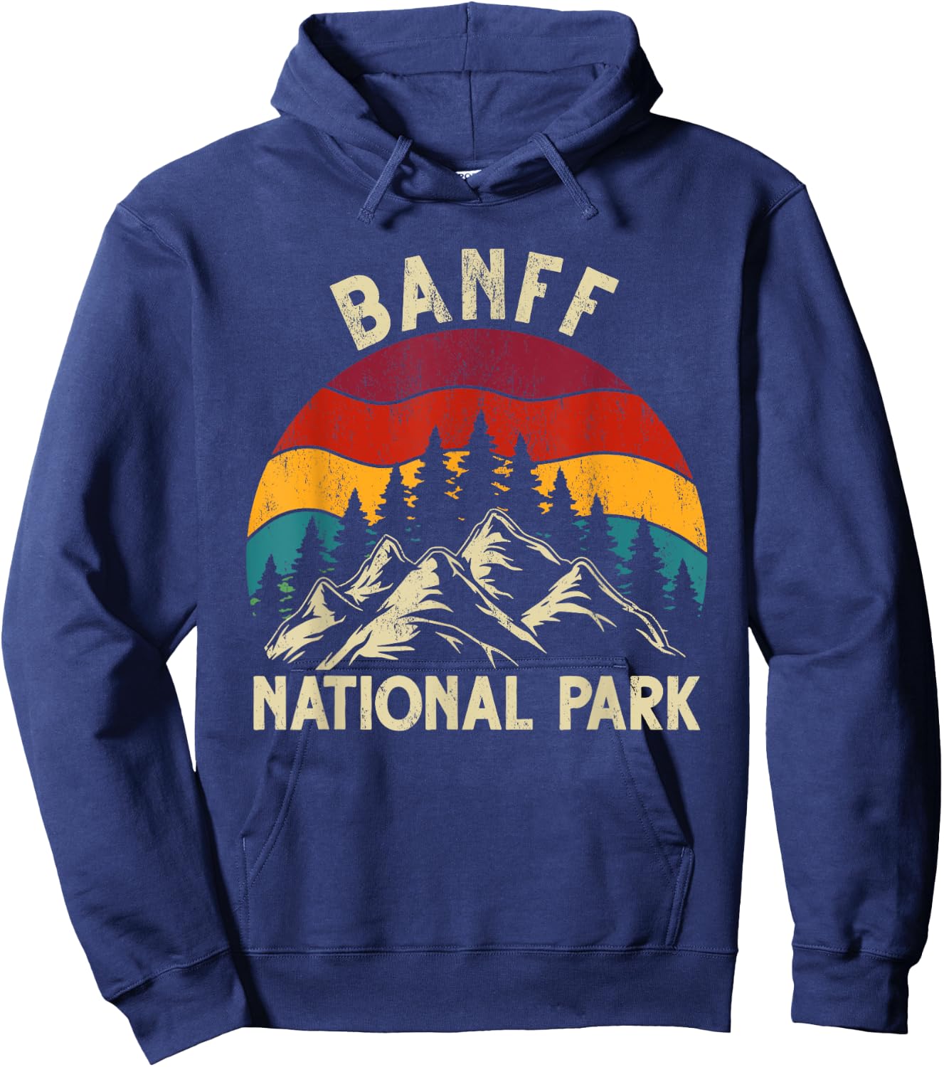 Retro Vintage Graphic Banff National Park Hoodie - Hoodie | Navy