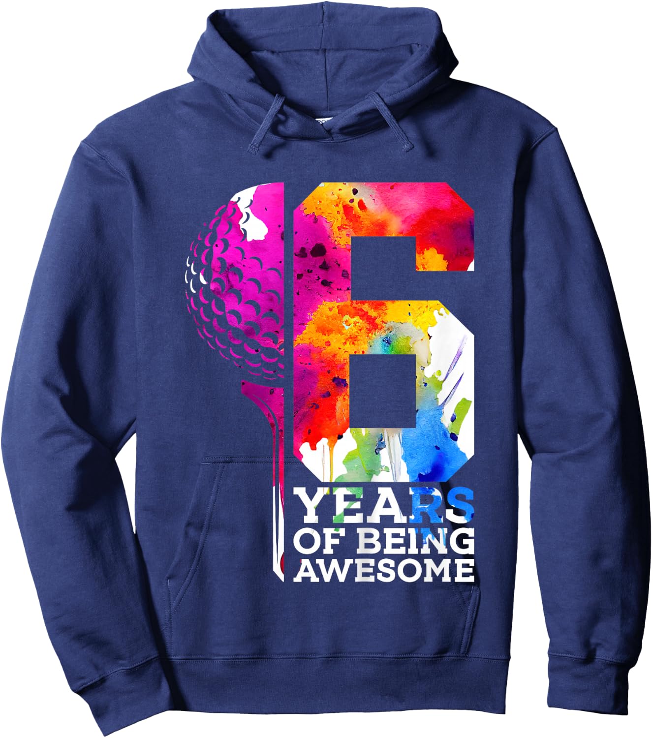 Kids 6 YEARS OF BEING AWESOME GOLF 6TH BIRTHDAY Hoodie - Hoodie | Navy