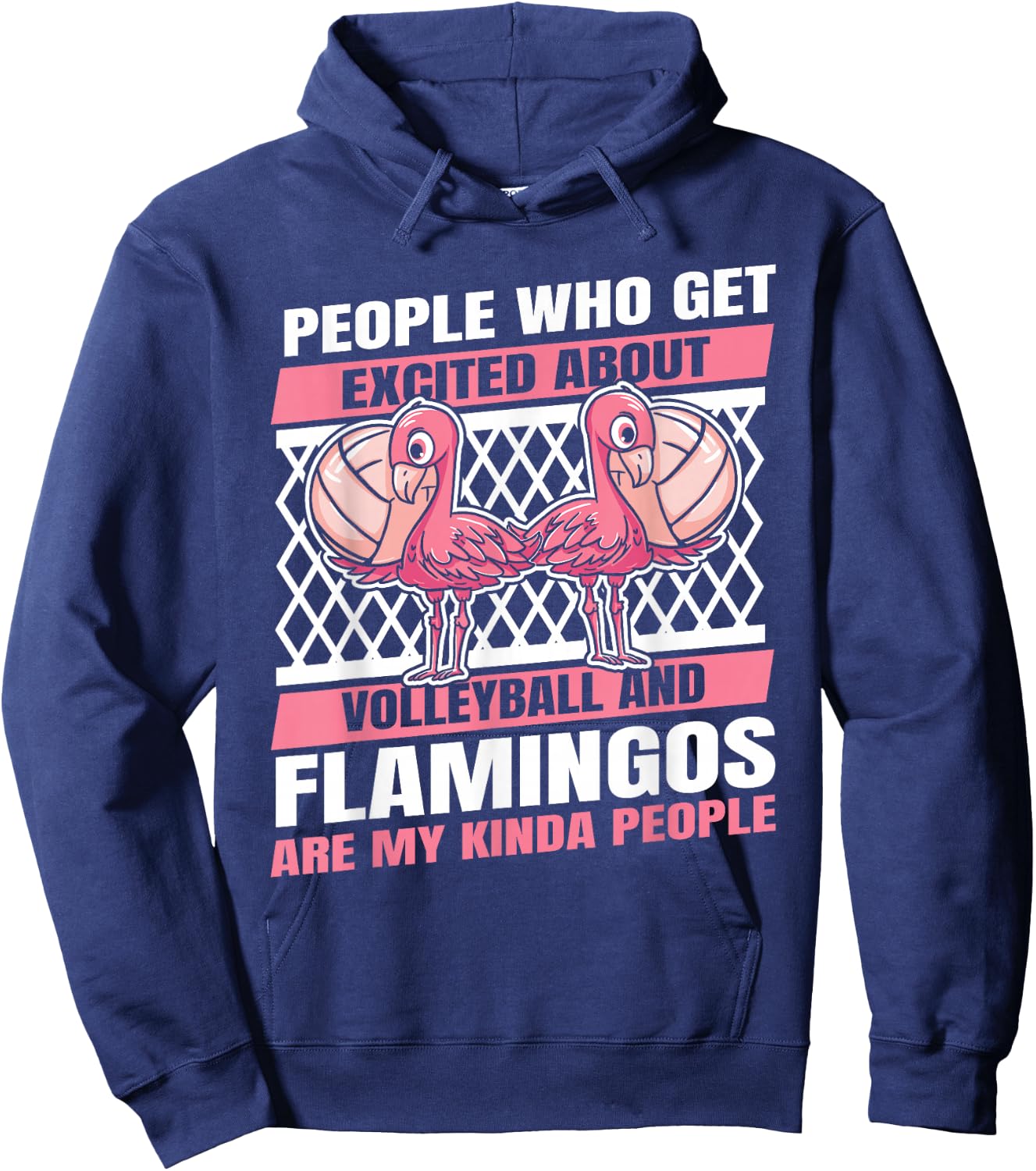 Volleyball Beach - Vball Volleyball Flamingo Hoodie - Hoodie | Navy