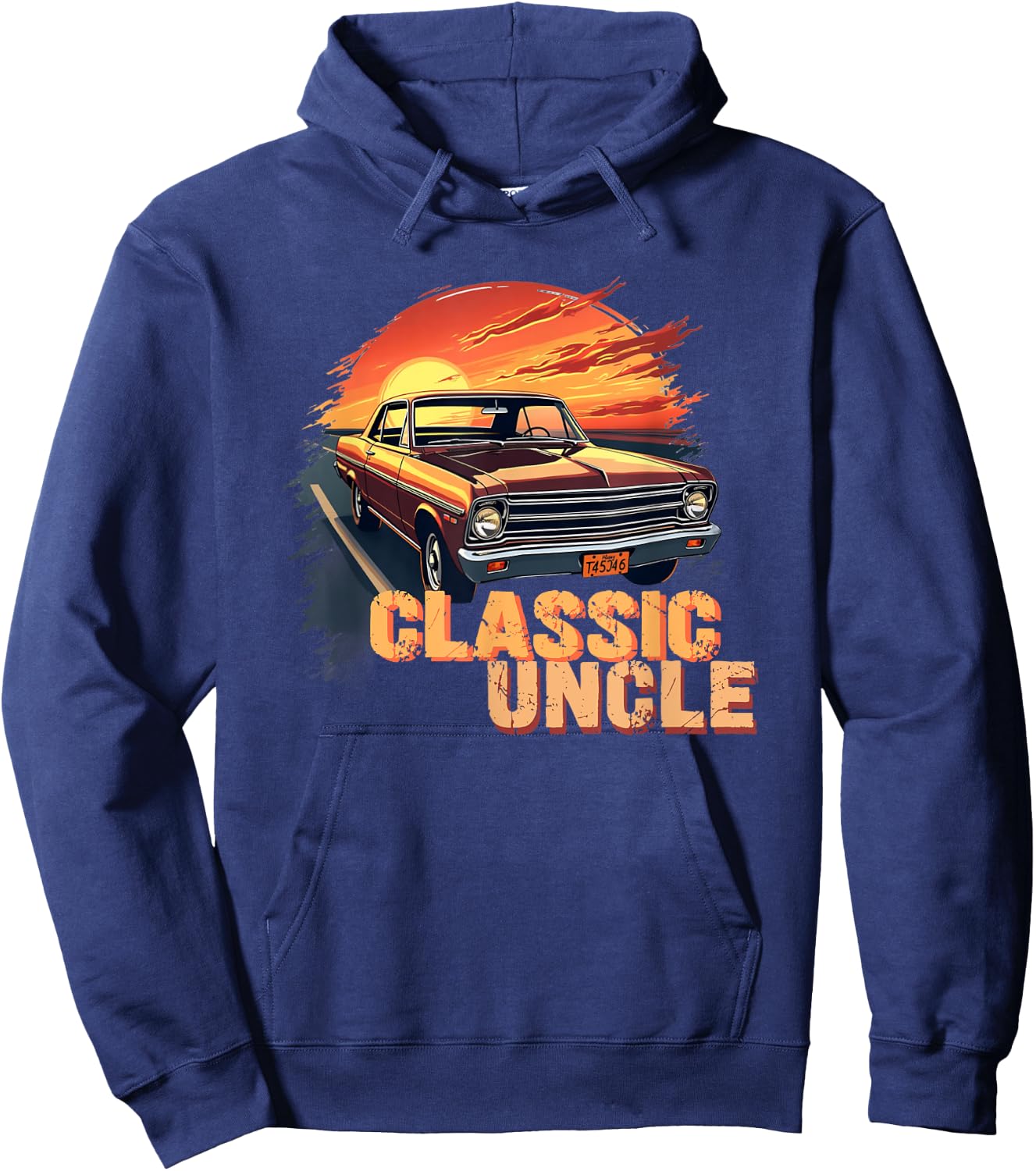 Funny Uncle Classic Car Uncle Saying Hoodie - Hoodie | Navy