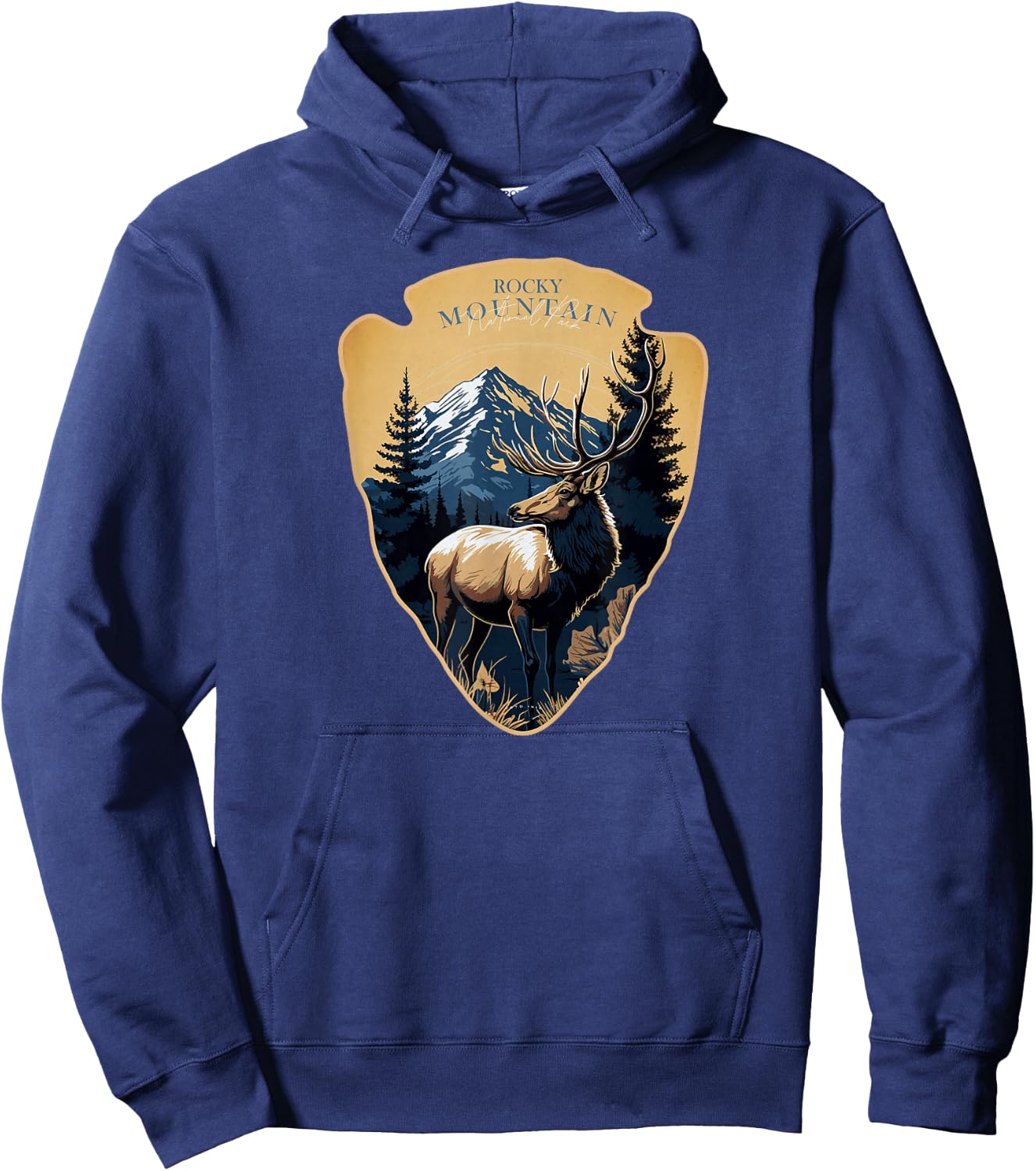 Rocky Mountain National Park Colorado Elk Hoodie - Hoodie | Navy