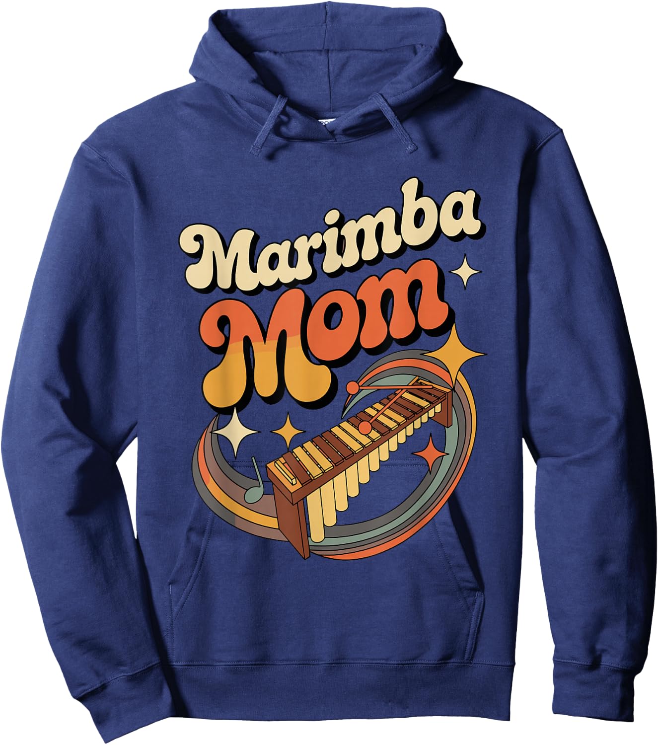 Marimba Mom Retro Percussion Band Music Hoodie - Hoodie | Navy