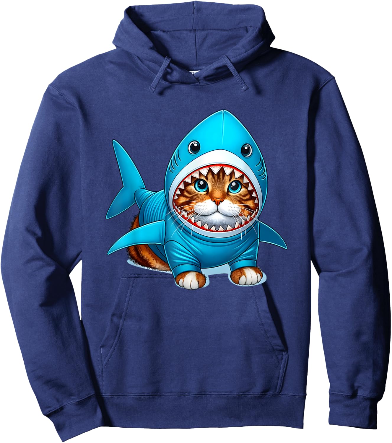 Cat in Shark Costume Women Kids Hoodie - Hoodie | Navy