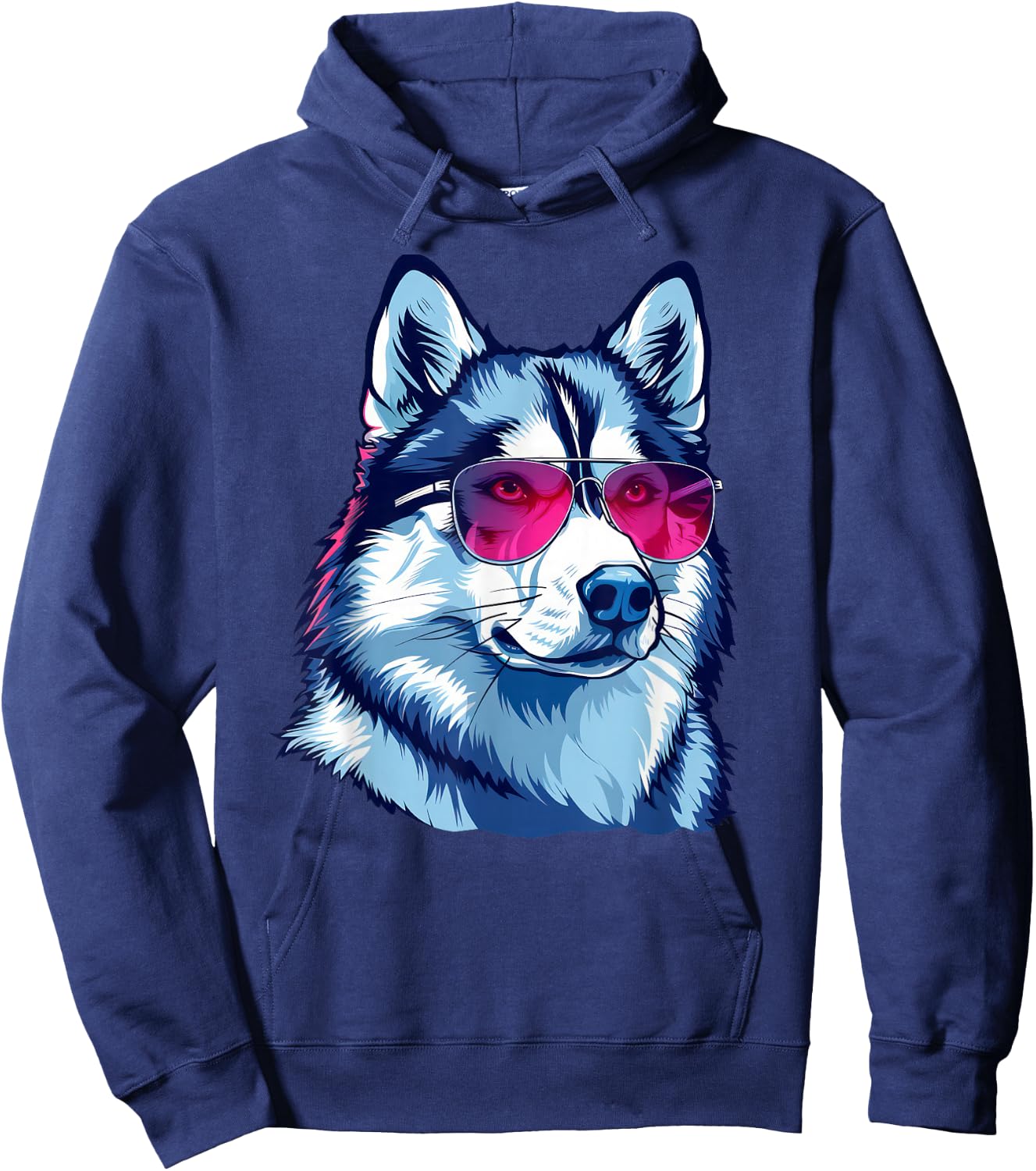 Siberian Husky Dog Sunglasses Hoodie - Hoodie | Navy