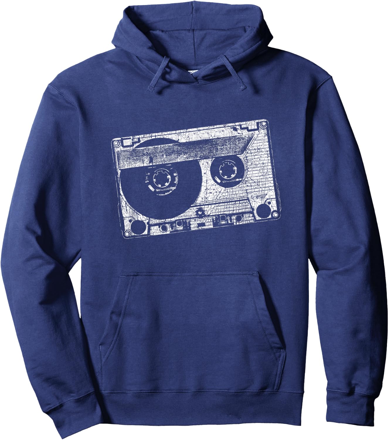 Cassette Tape, Simple 80s 90s Music Hoodie - Hoodie | Navy