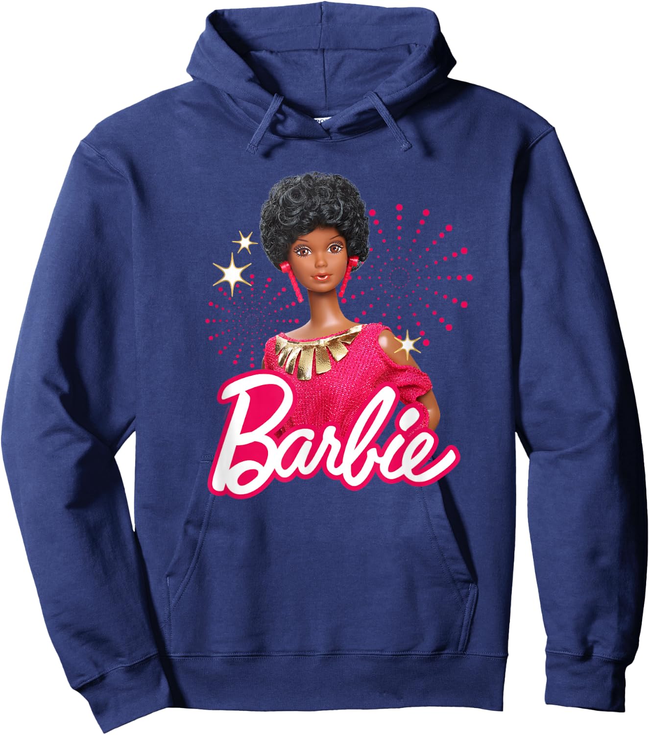 Barbie - 1980's Black Barbie and Logo Hoodie - Hoodie | Navy